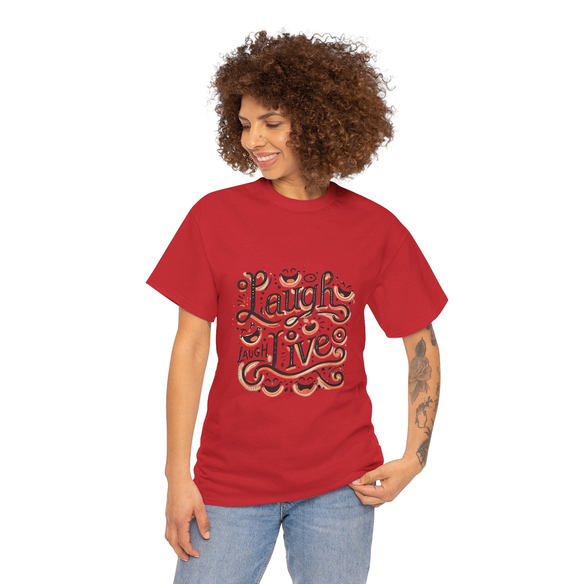 Unisex Heavy Cotton T-shirt  - Laugh Live III Built for Everyday Style