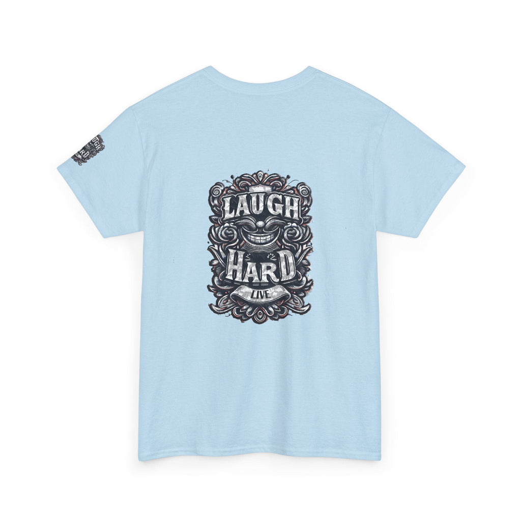 Unisex Heavy Cotton T-shirt - Laugh Hard - B&W Classic Comfort