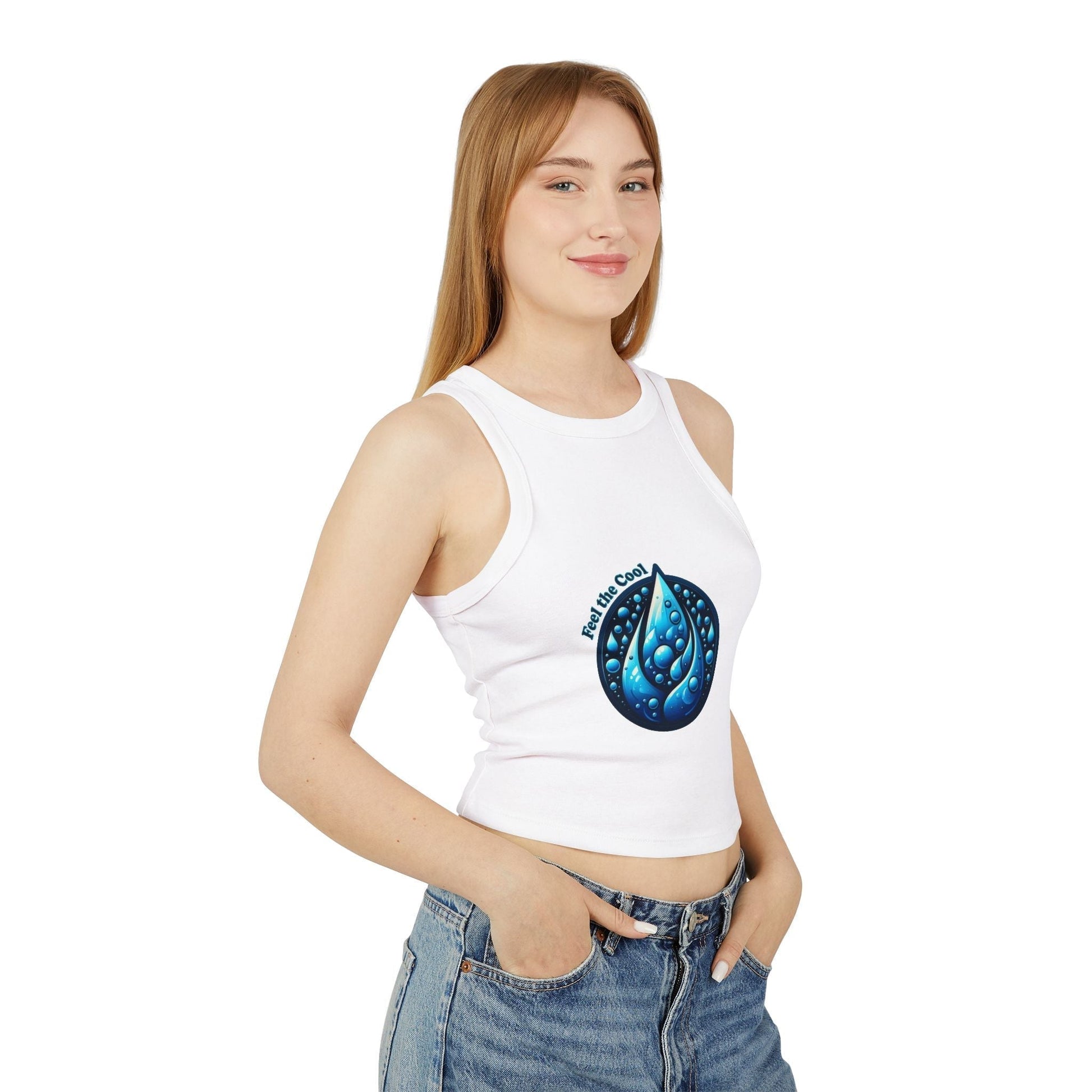 Womens Micro Rib Racer Tank Top