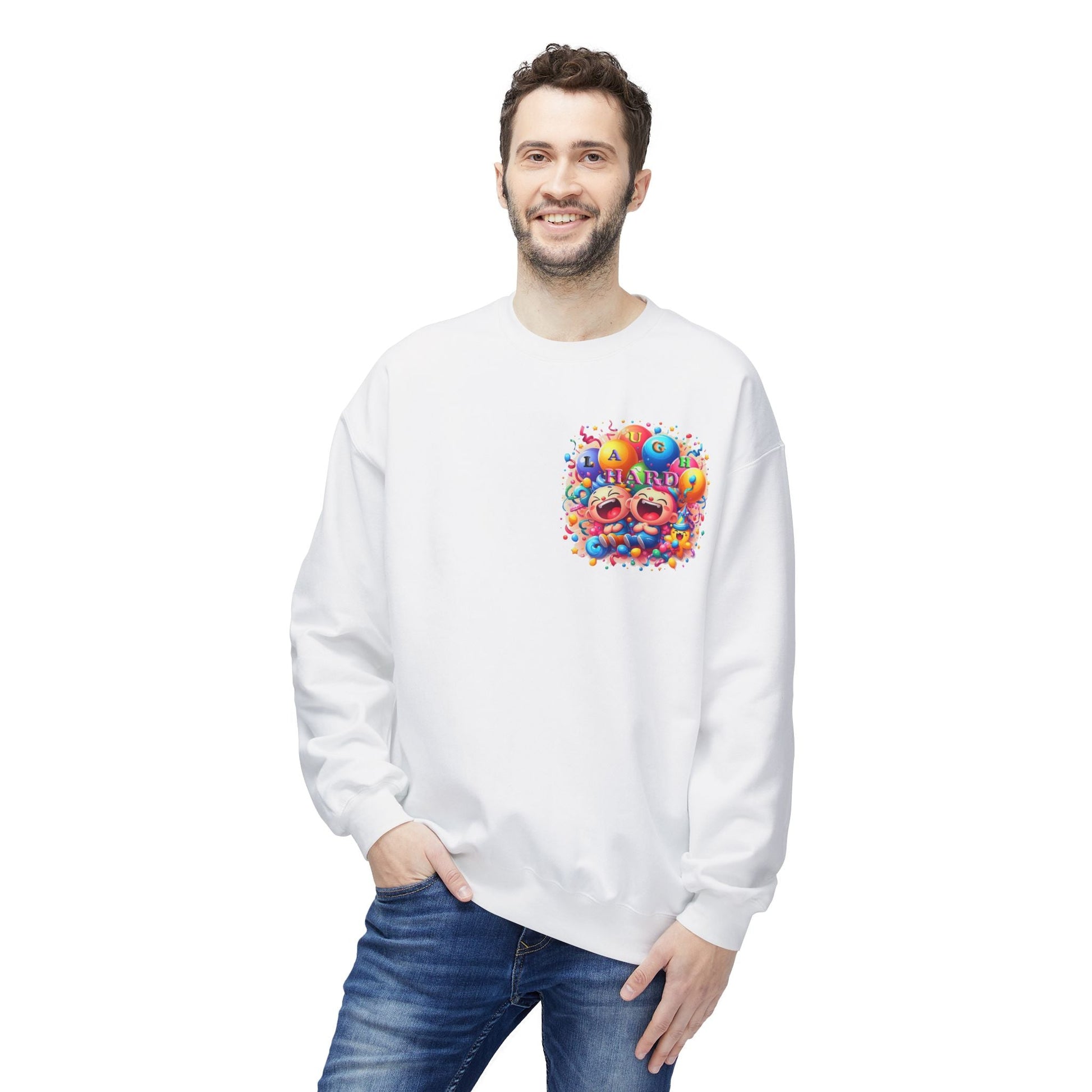 Unisex Midweight Softstyle Fleece Crewneck Sweatshirt Laugh Hard
