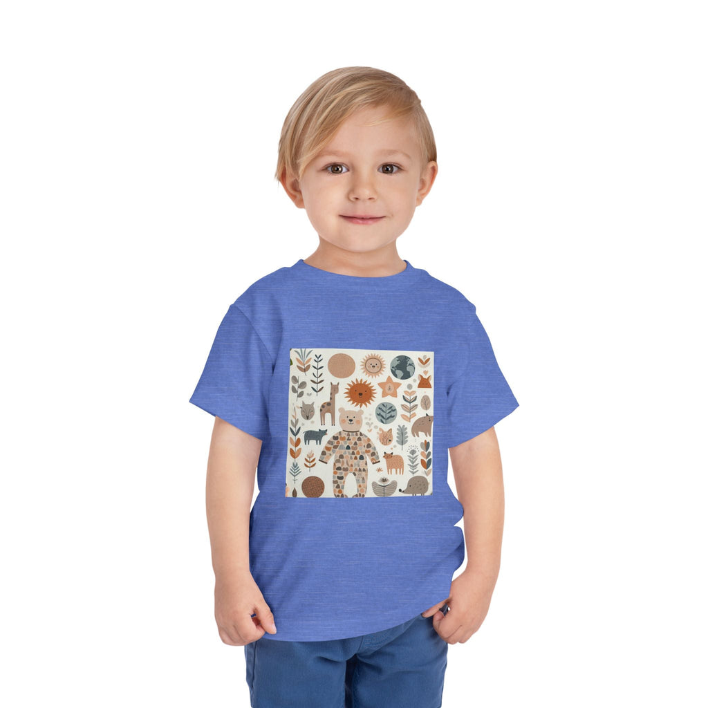 Eco-Friendly Toddler Short Sleeve T-shirt - with Nature Print