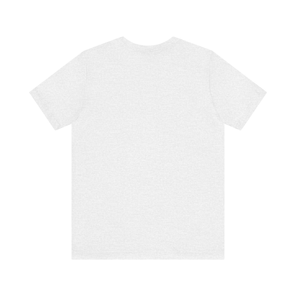Unisex Jersey Short Sleeve T-shirt in white, featuring ribbed knit collars and tapered shoulders for a comfortable fit.