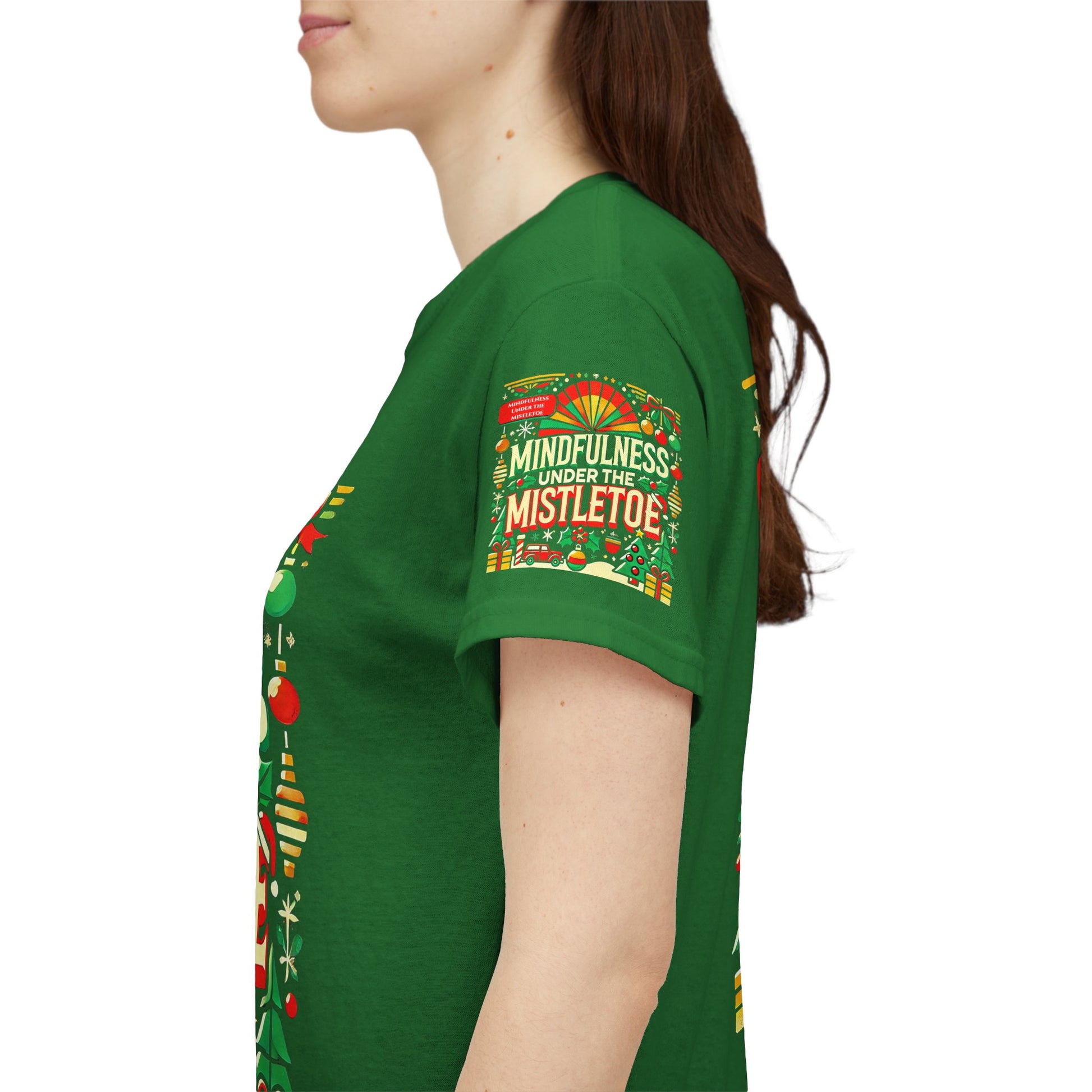 Unisex Heavy Cotton T-shirt - Mindfulness Under the Mistletoe Classic