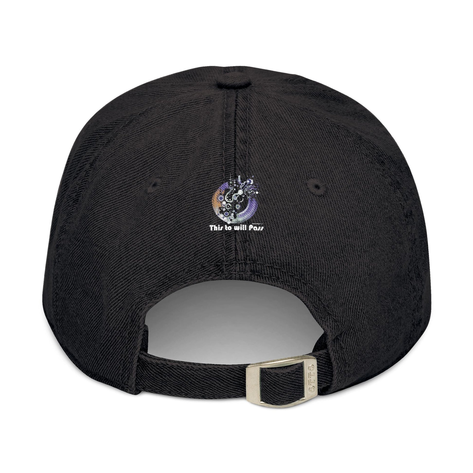 This Too Will Pass Denim Hat - Stylish Embroidered Cap Vintage Message.