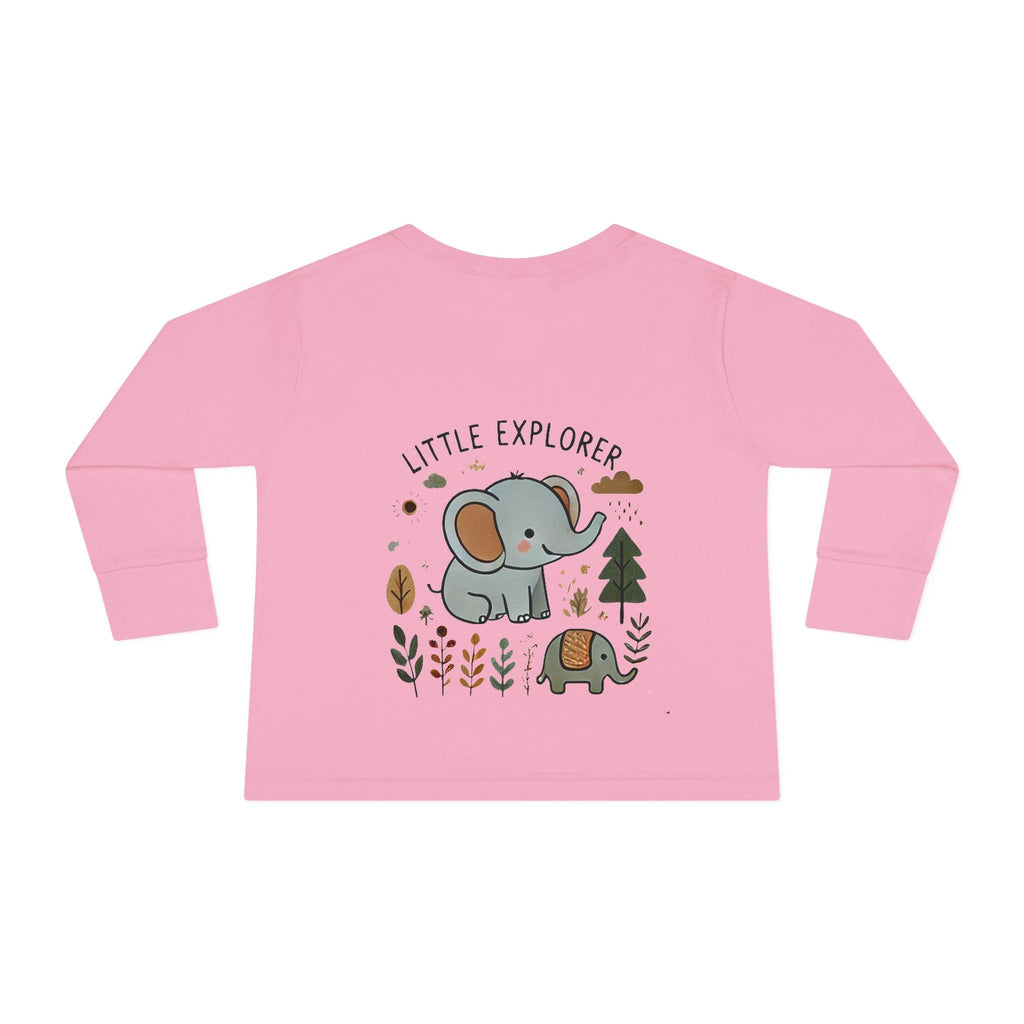 Toddler Long Sleeve T-shirt - Little Explorer Elephant Design