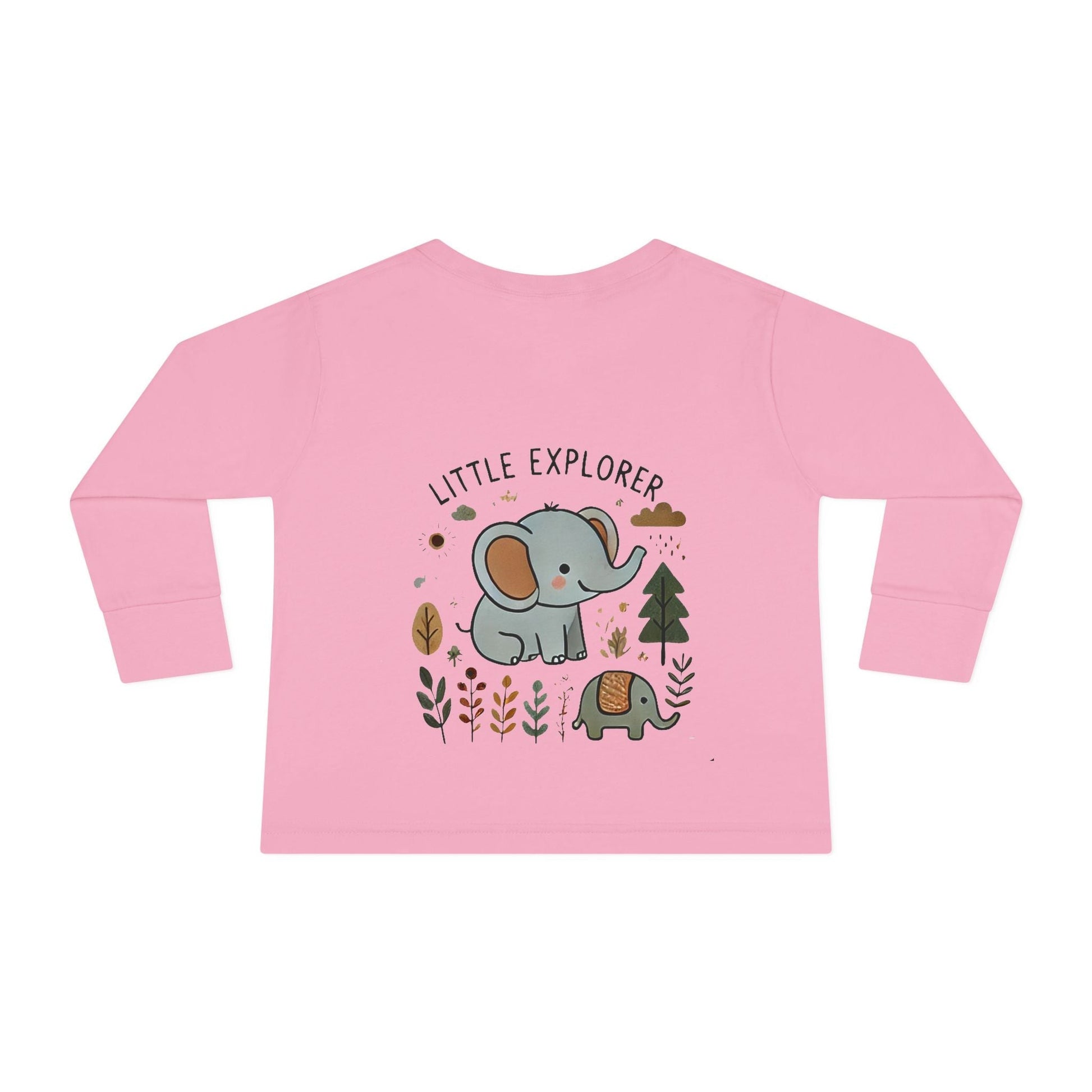 Toddler Long Sleeve T-shirt - Little Explorer Elephant Design