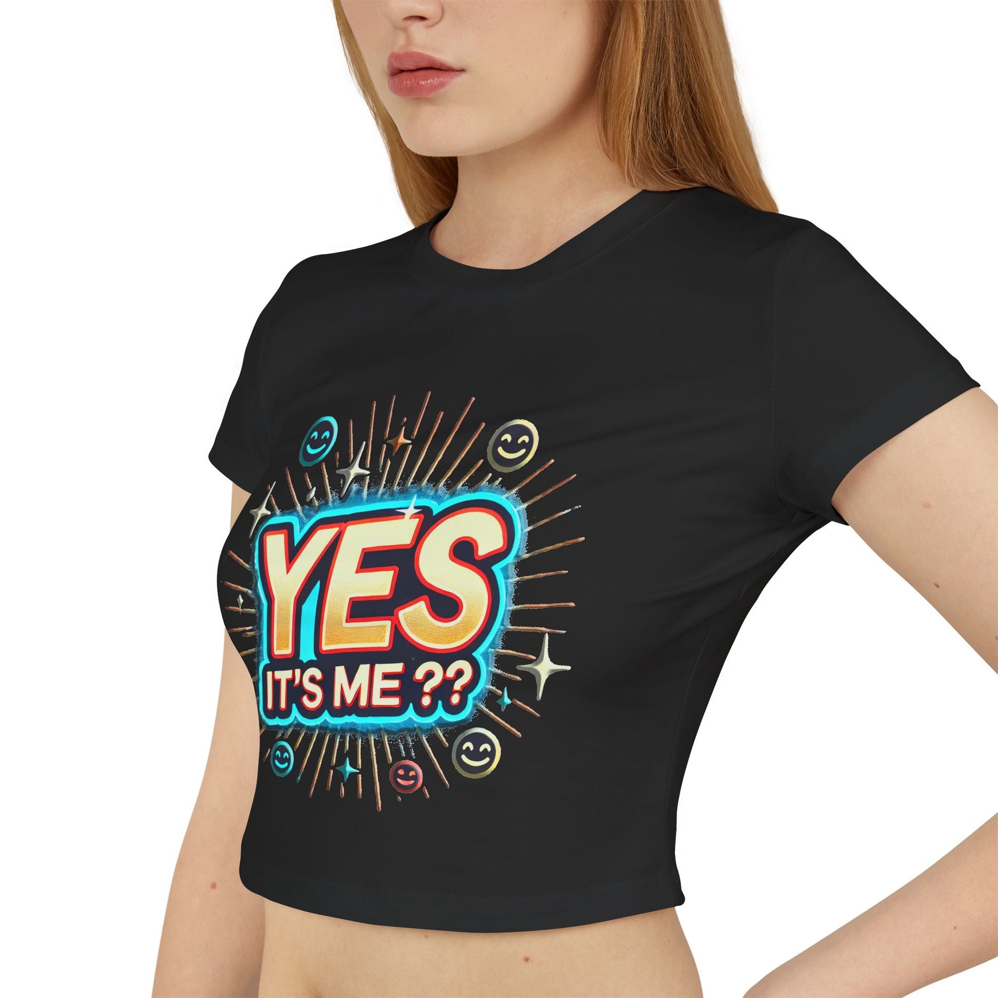 Womens Baby T-shirt "Yes it's me" Slim Fit Organic Cotton for Everyday