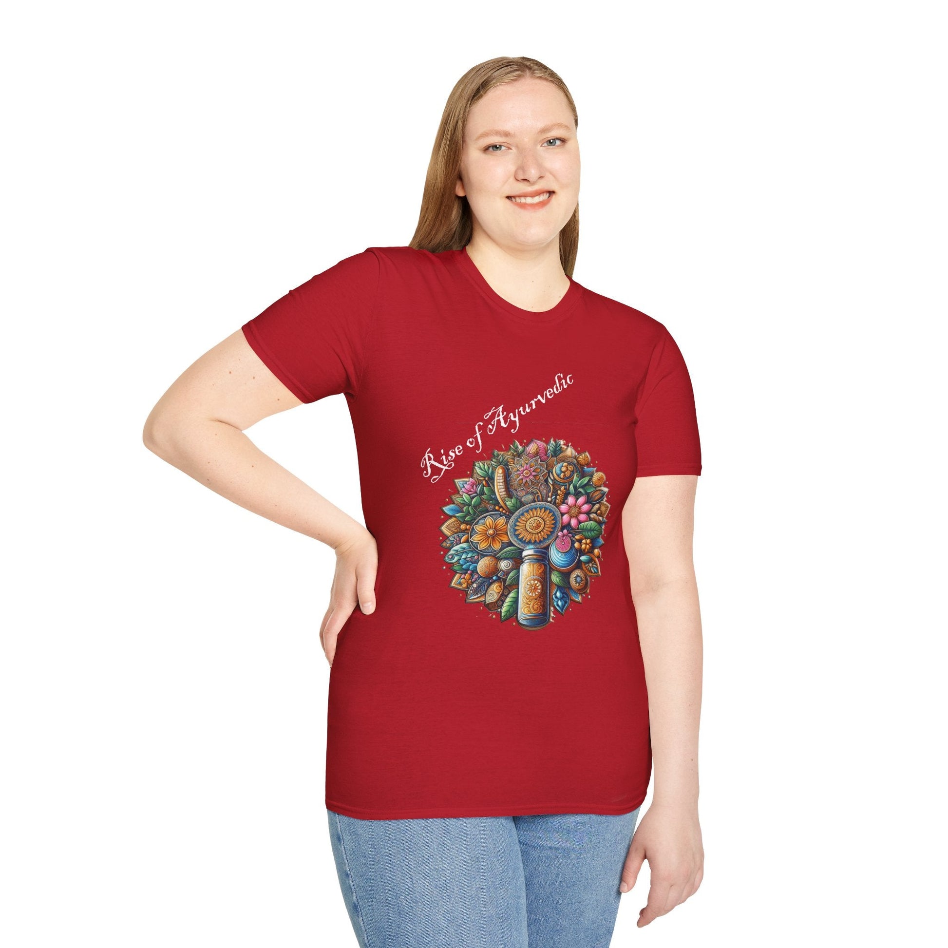 Colorful Nature-Inspired Unisex Softstyle T-Shirt - Ayurvedic
