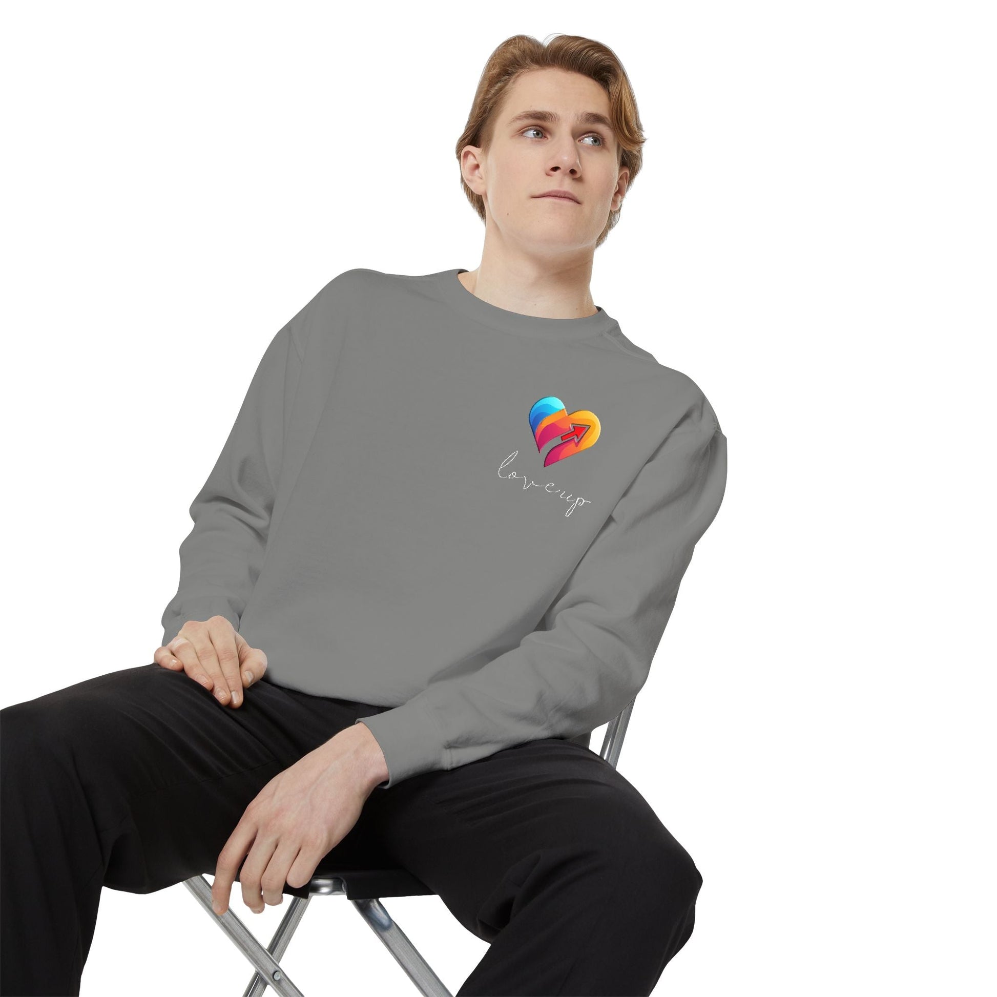 Unisex Garment Dyed Sweatshirt  Love's Up | Soft & Stylish Sweatshirt