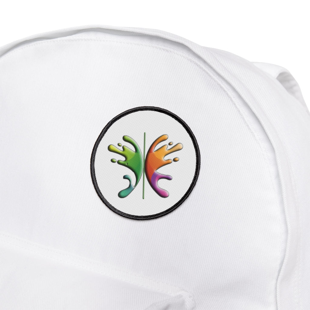 Iron Patch - Circular Iron-On Patch on White Bag for Personalizing Apparel