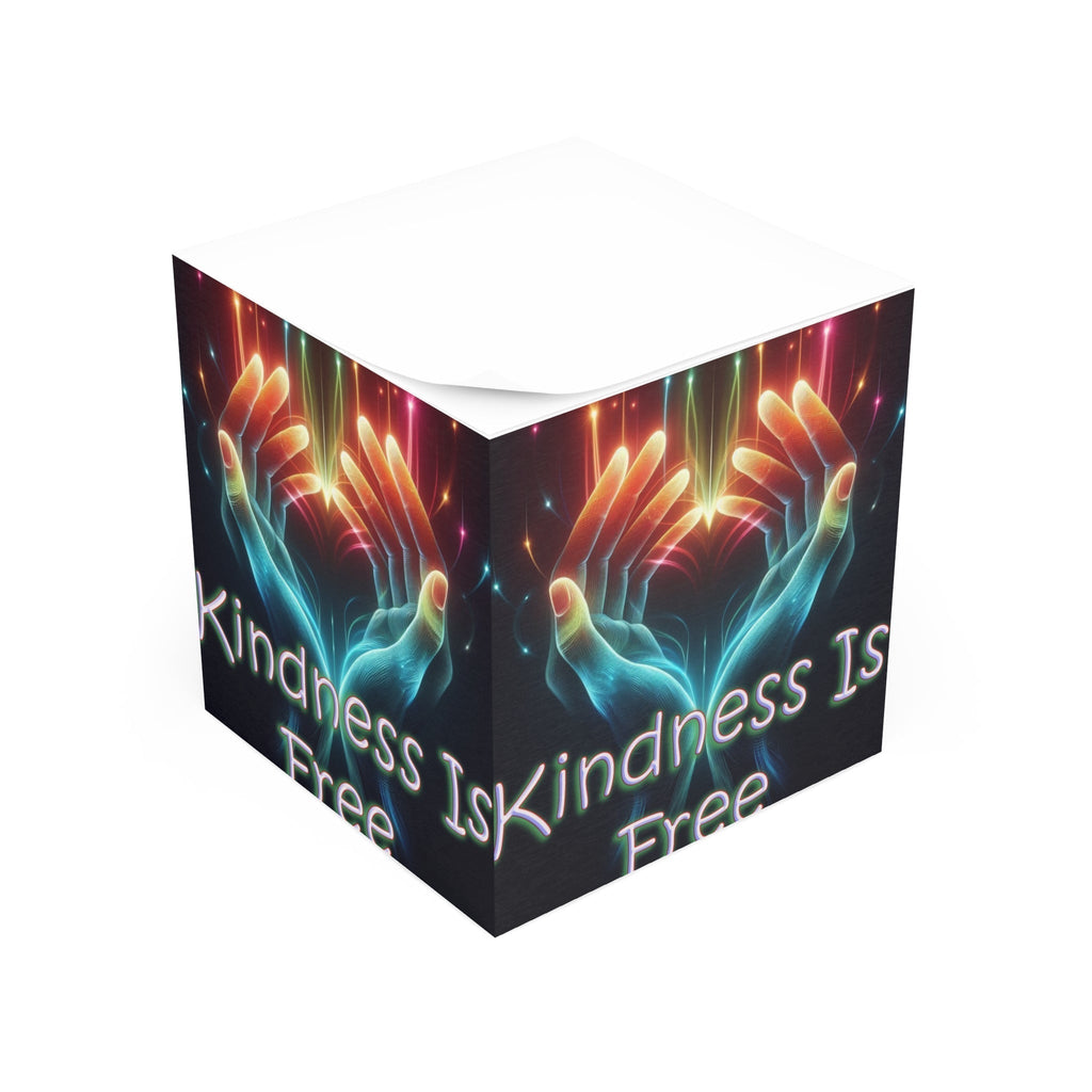 Note Cube Kindness is Free sticky note cube with glowing hands design and 700 sheets for daily notes and reminders