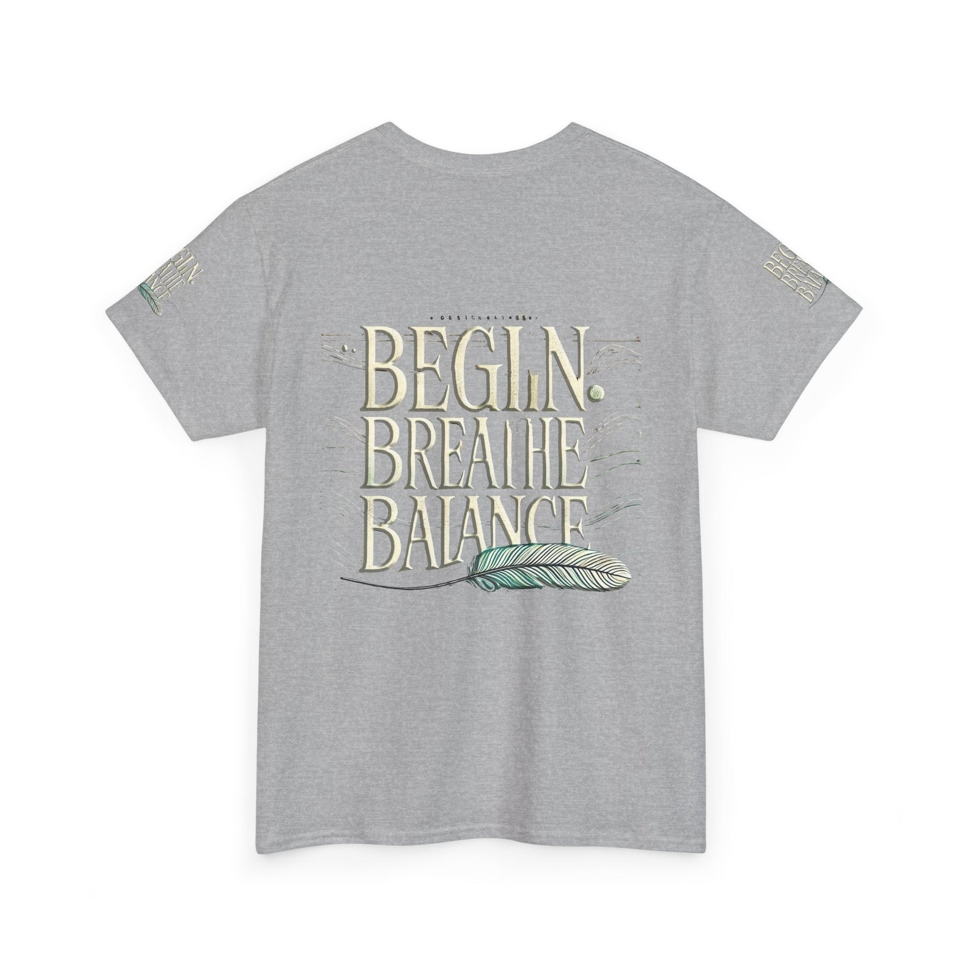 Unisex Heavy Cotton T-shirt  Begin Breathe Balance t-shirt for Comfort