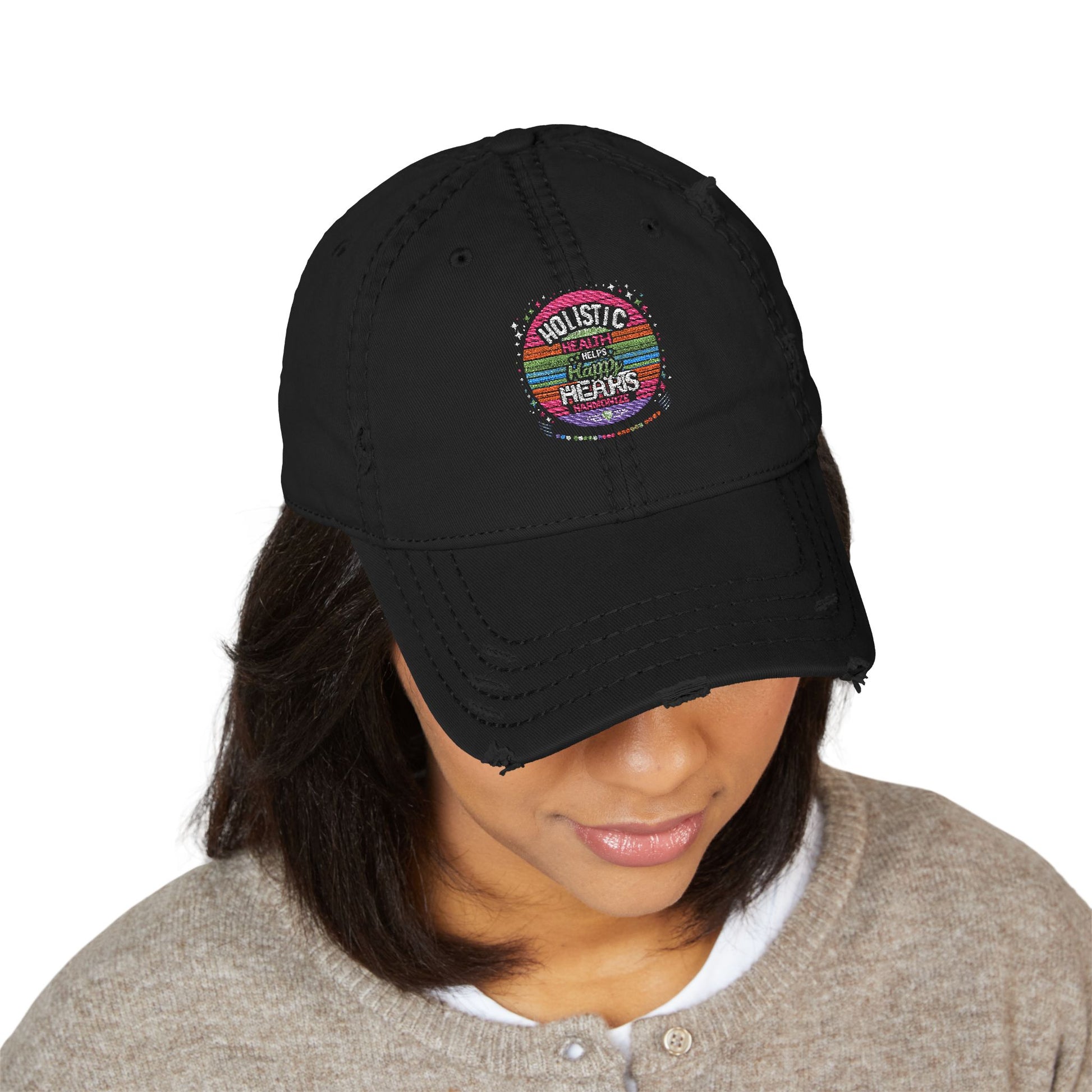 Distressed Dad Hat - Embroidered Casual Stylish Comfort for Everyday Wear