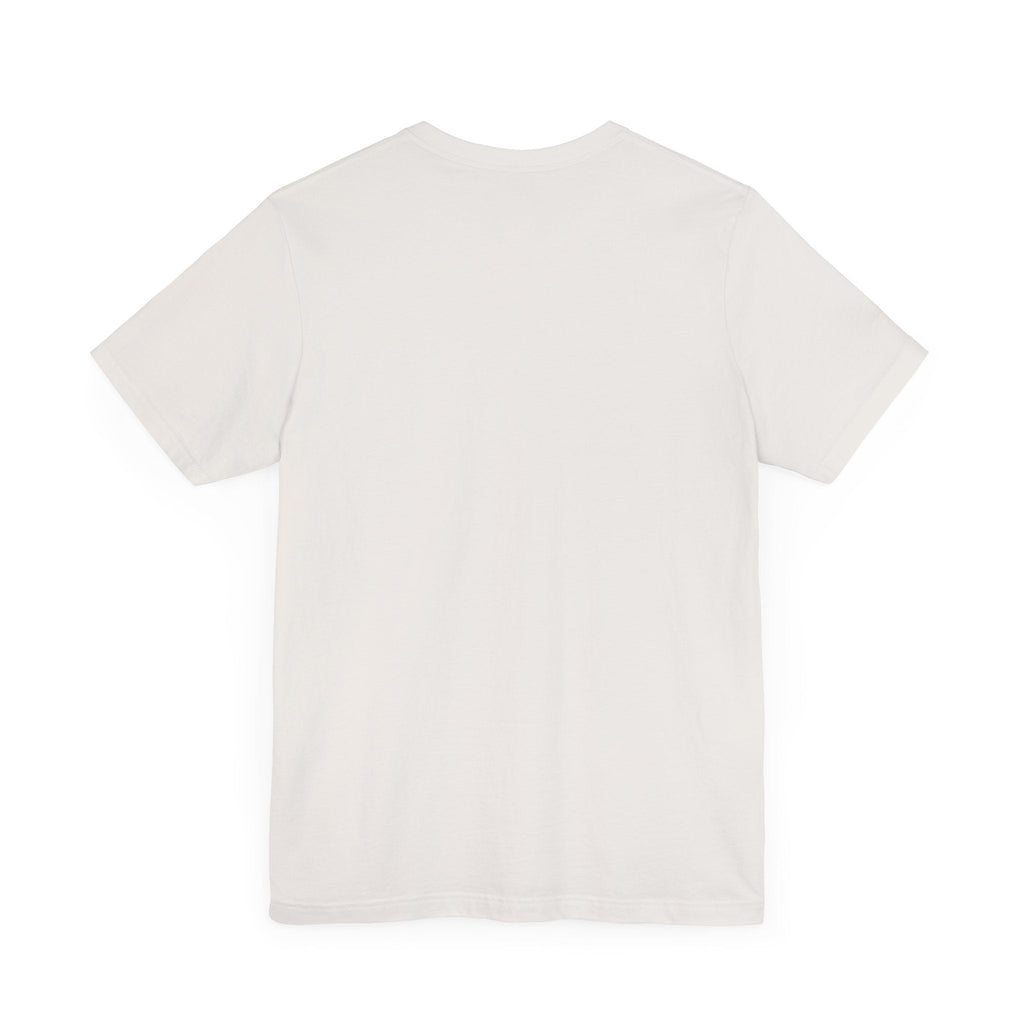 Unisex Jersey Short Sleeve T-shirt in white, back view, made from 100% Airlume combed and ring-spun cotton.