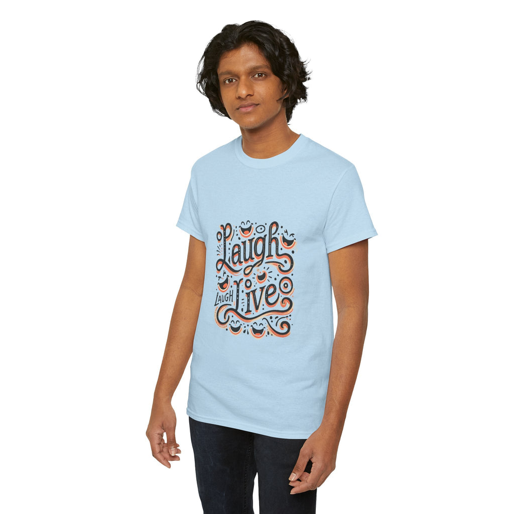 Unisex Heavy Cotton T-shirt  - Laugh Live III Built for Everyday Style