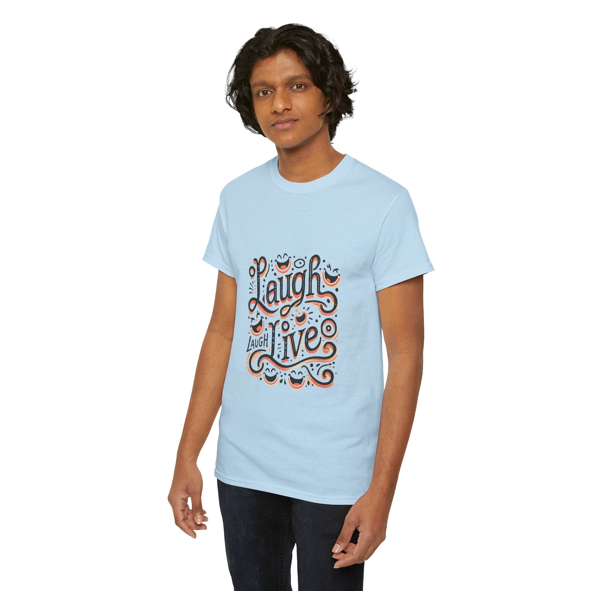 Unisex Heavy Cotton T-shirt  - Laugh Live III Built for Everyday Style