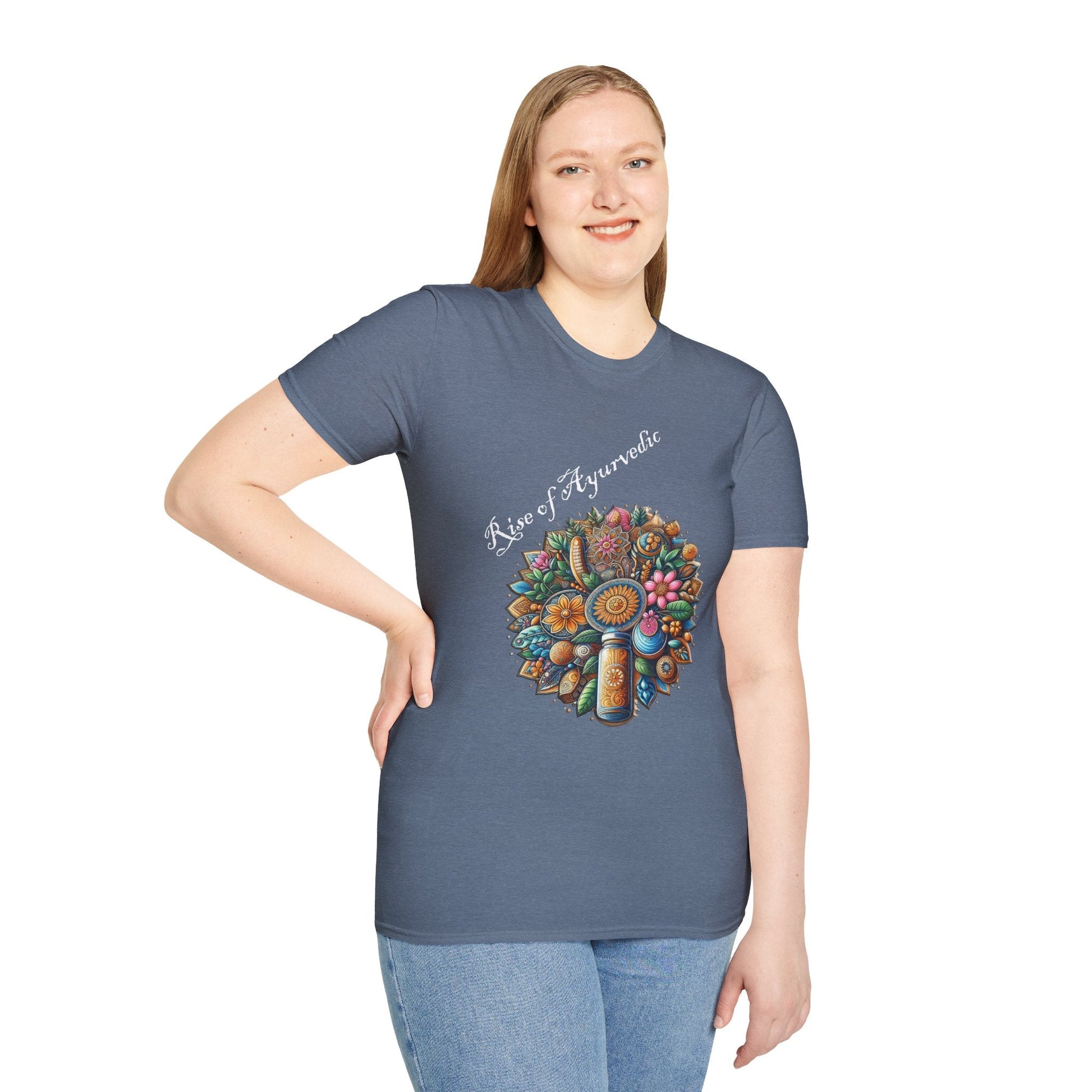 Colorful Nature-Inspired Unisex Softstyle T-Shirt - Ayurvedic