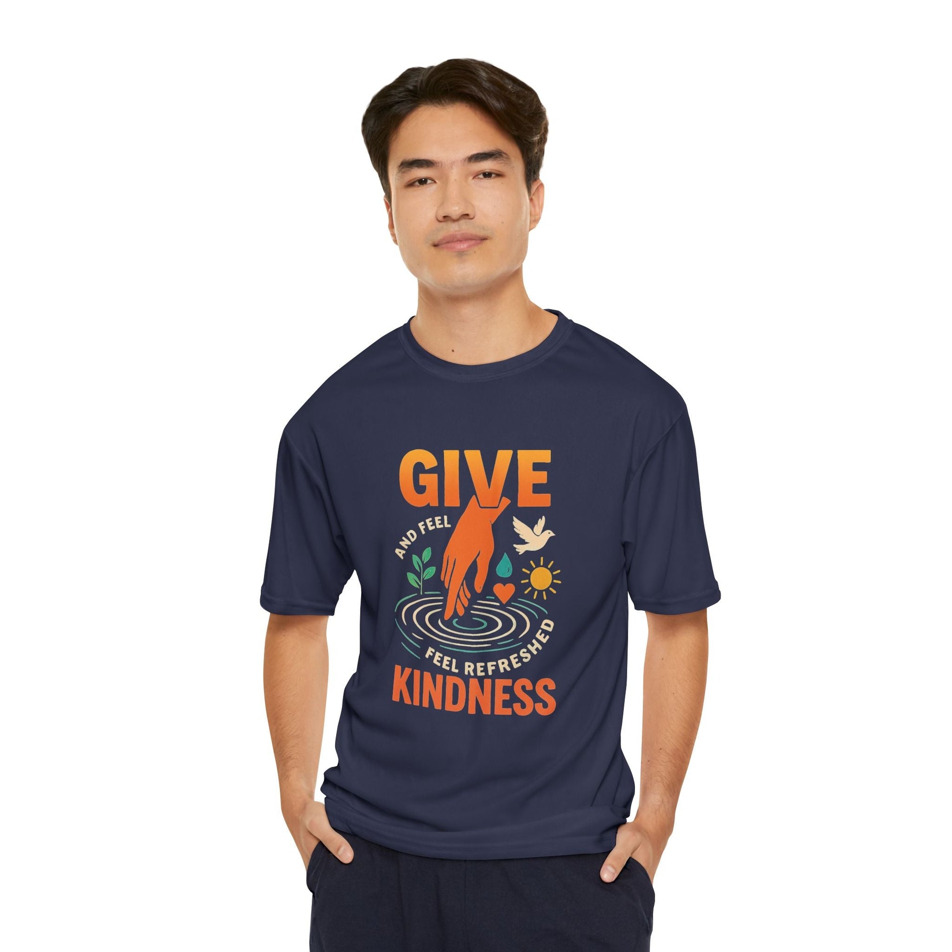 Mens Performance T-Shirt for Fitness & Kindness-Inspired Style
