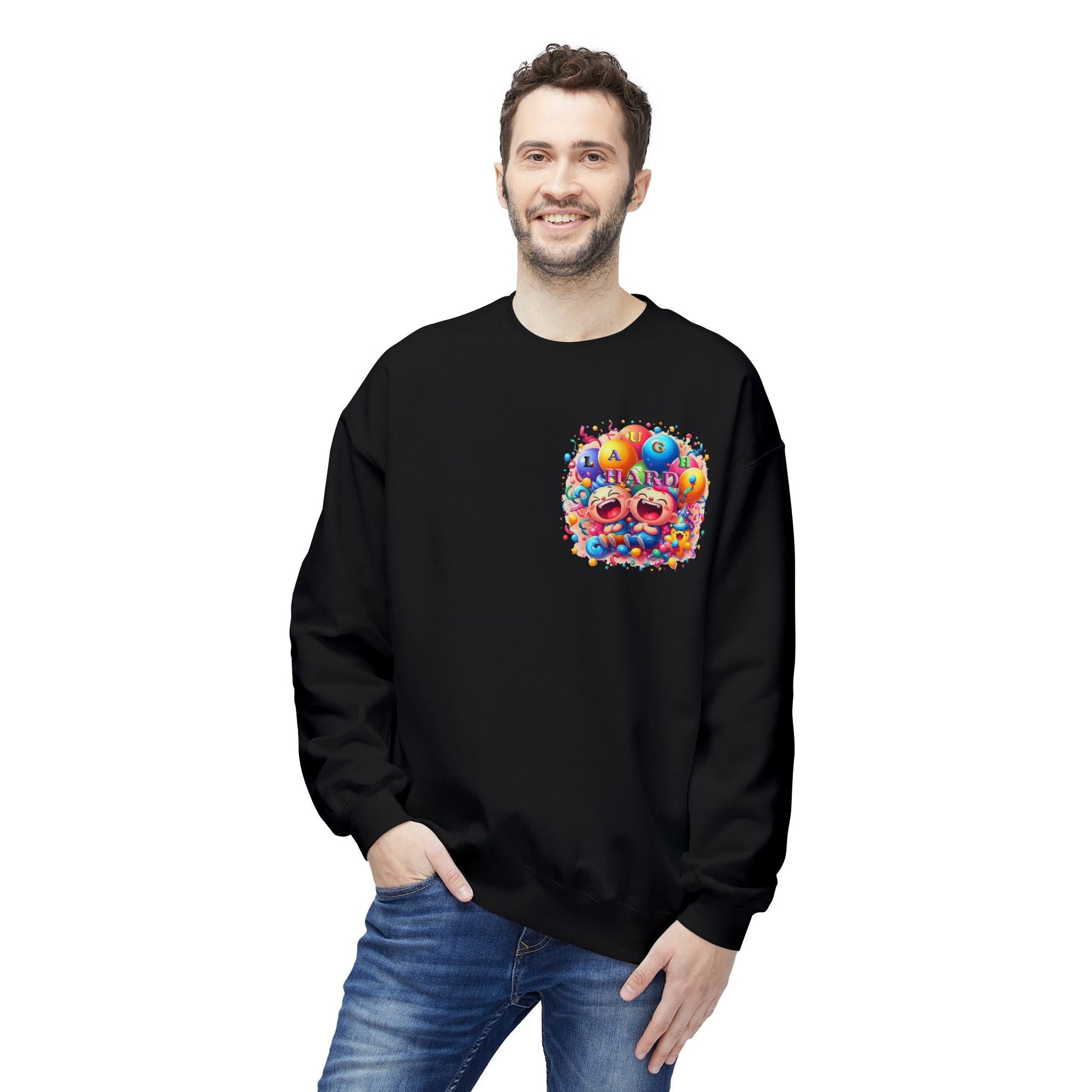 Unisex Midweight Softstyle Fleece Crewneck Sweatshirt Laugh Hard