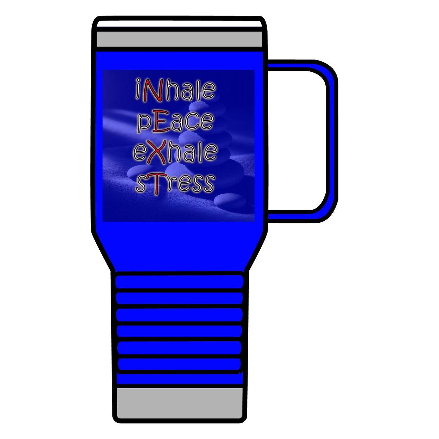 Travel Mug, 20oz Inhale Peace Exhale Stress