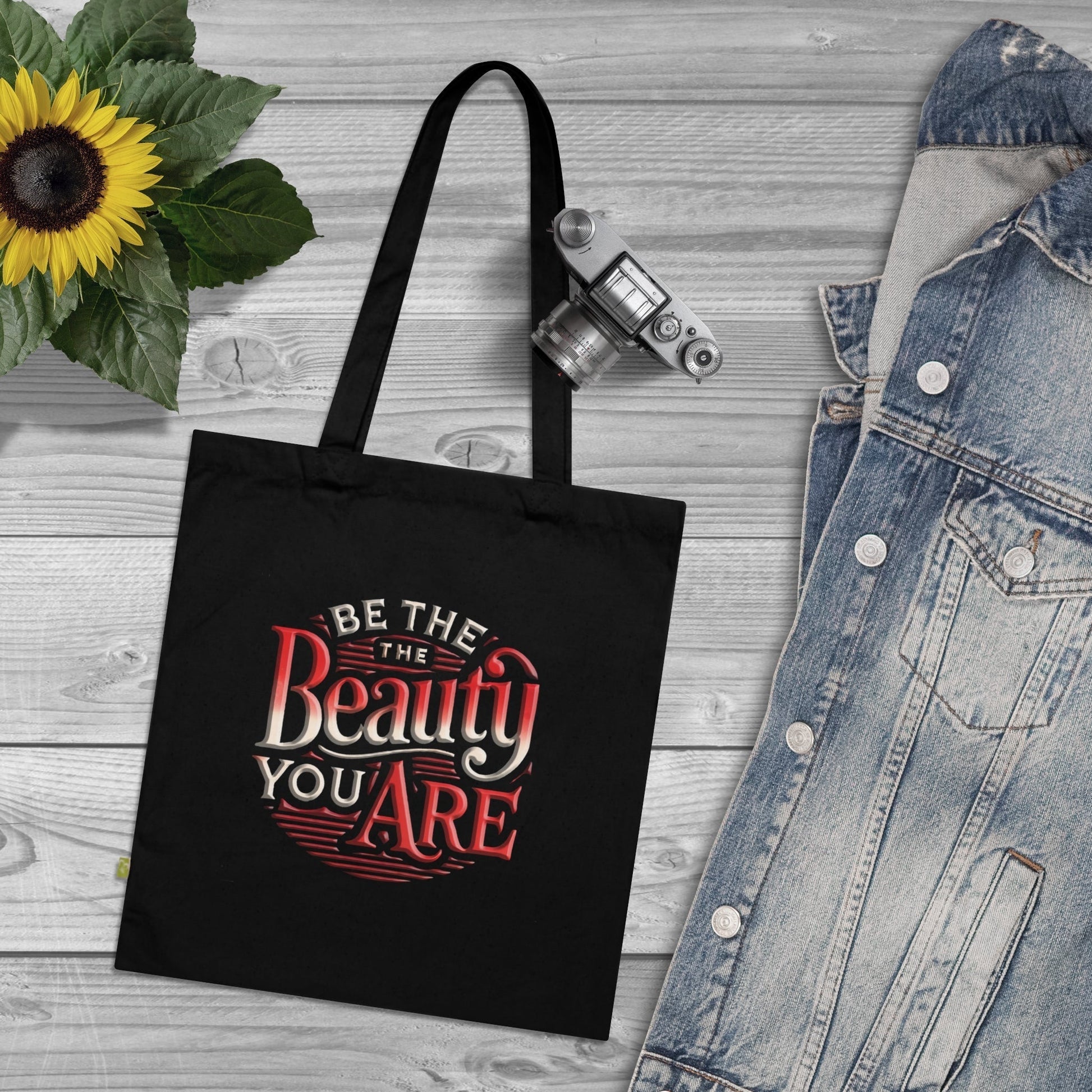 Stylish Organic Cotton Tote Bag –Be the Beauty  Eco-Friendly