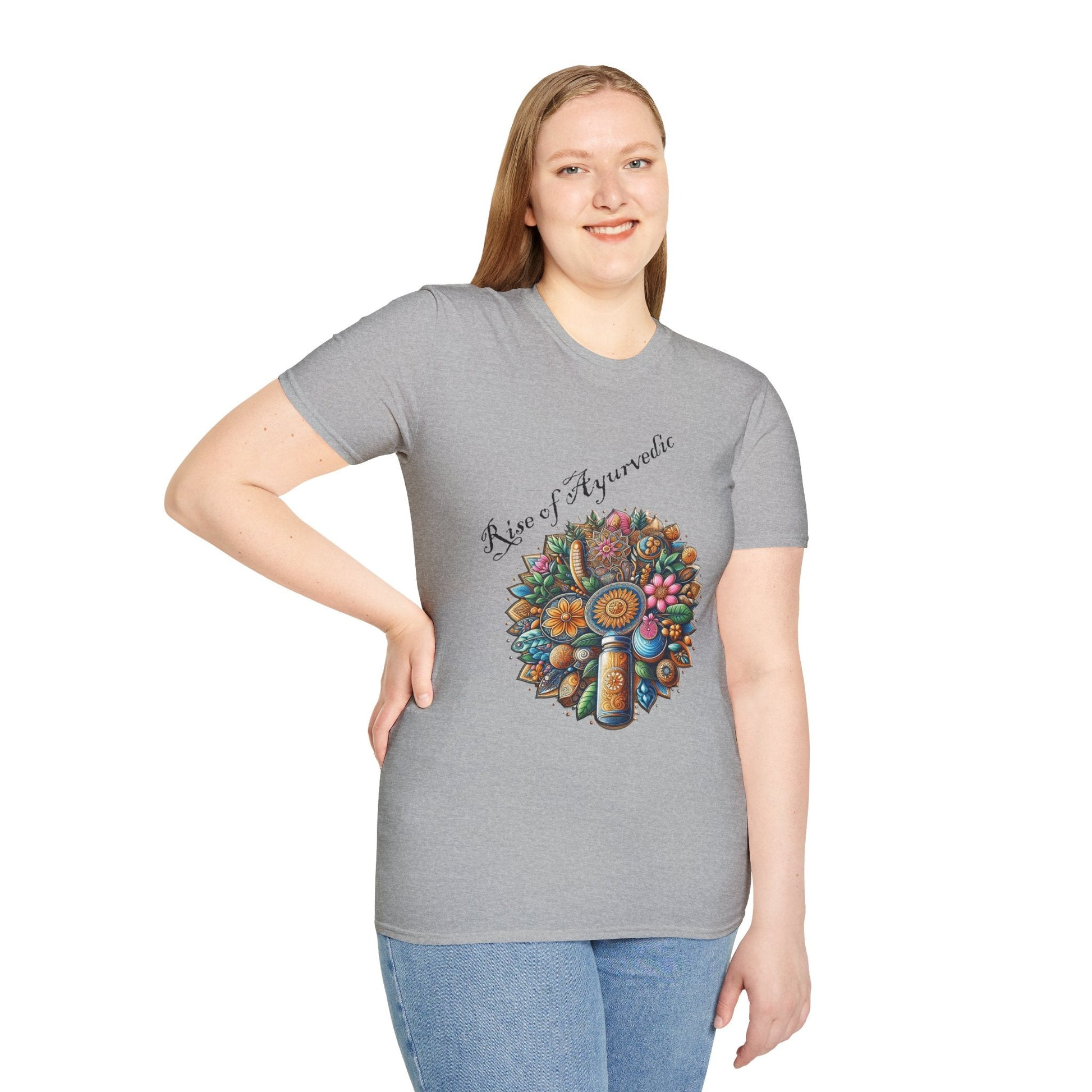 Colorful Nature-Inspired Unisex Softstyle T-Shirt - Ayurvedic
