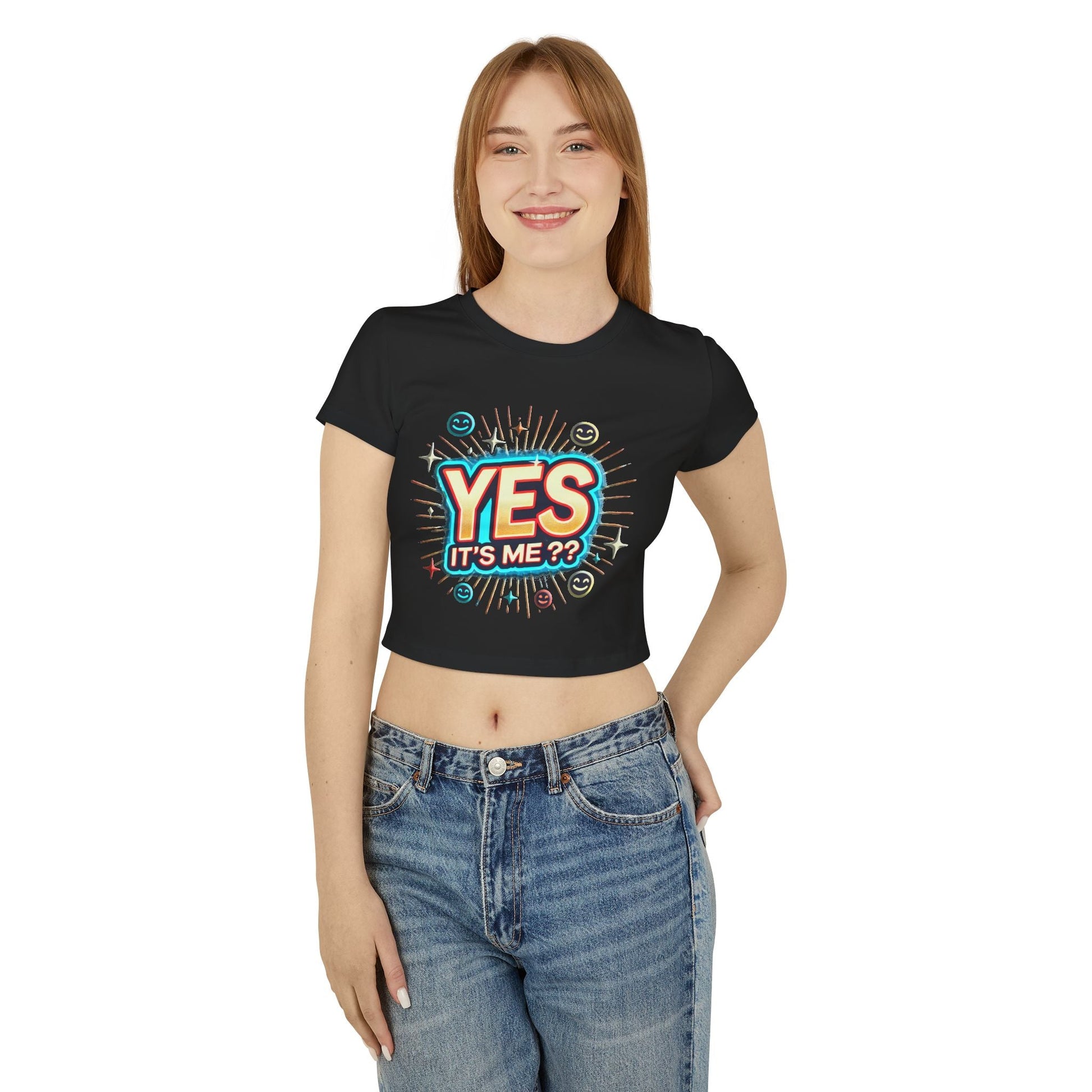 Womens Baby T-shirt "Yes it's me" Slim Fit Organic Cotton for Everyday