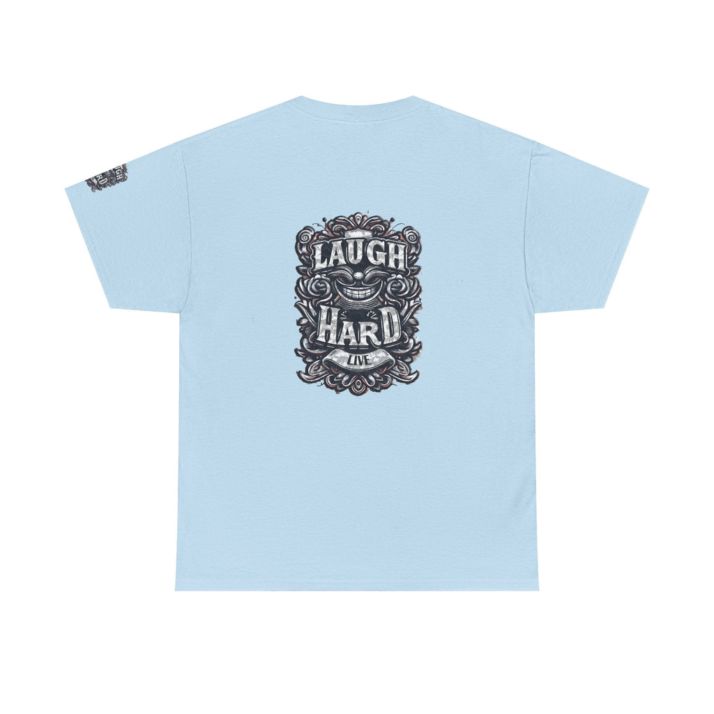 Unisex Heavy Cotton T-shirt - Laugh Hard - B&W Classic Comfort