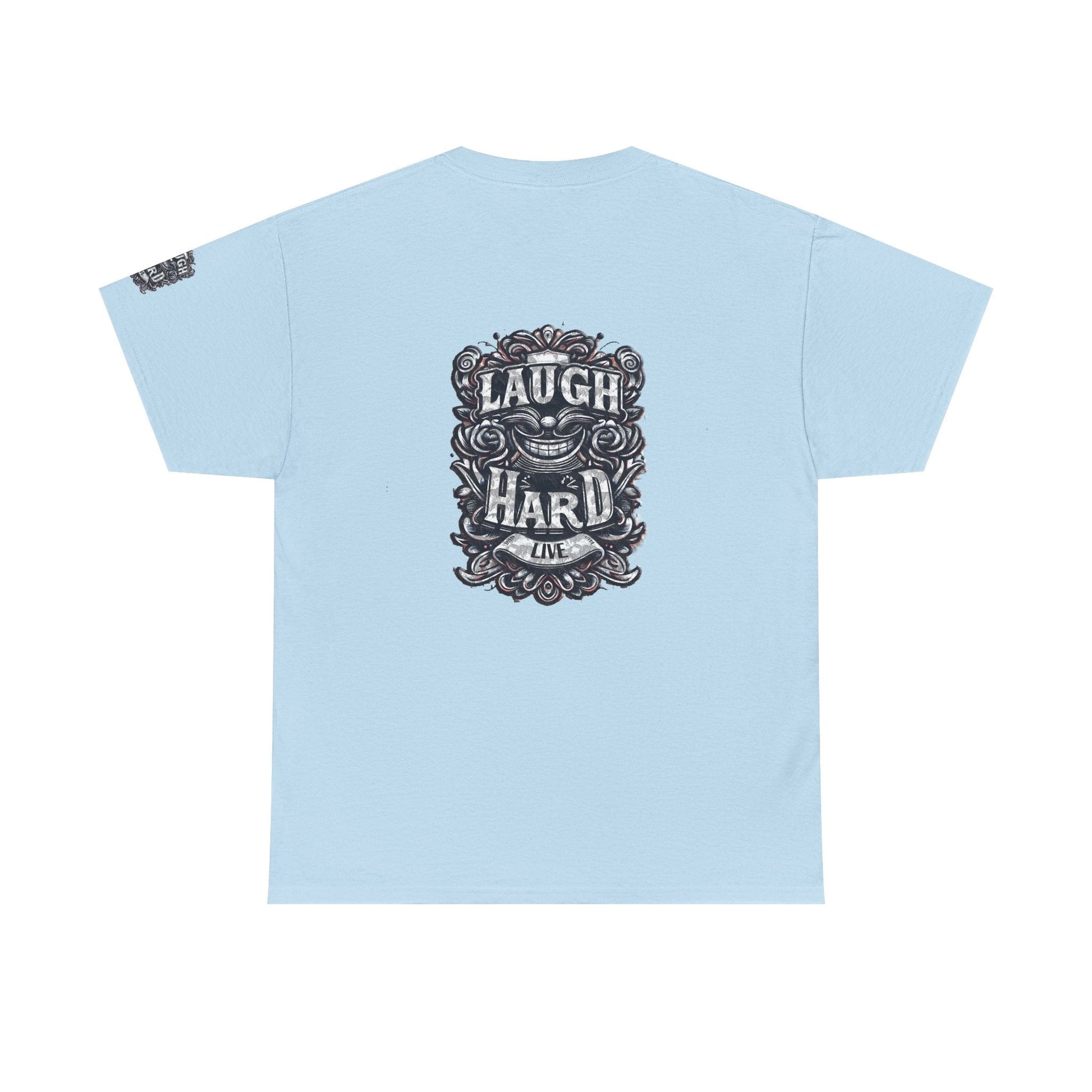 Unisex Heavy Cotton T-shirt - Laugh Hard - B&W Classic Comfort