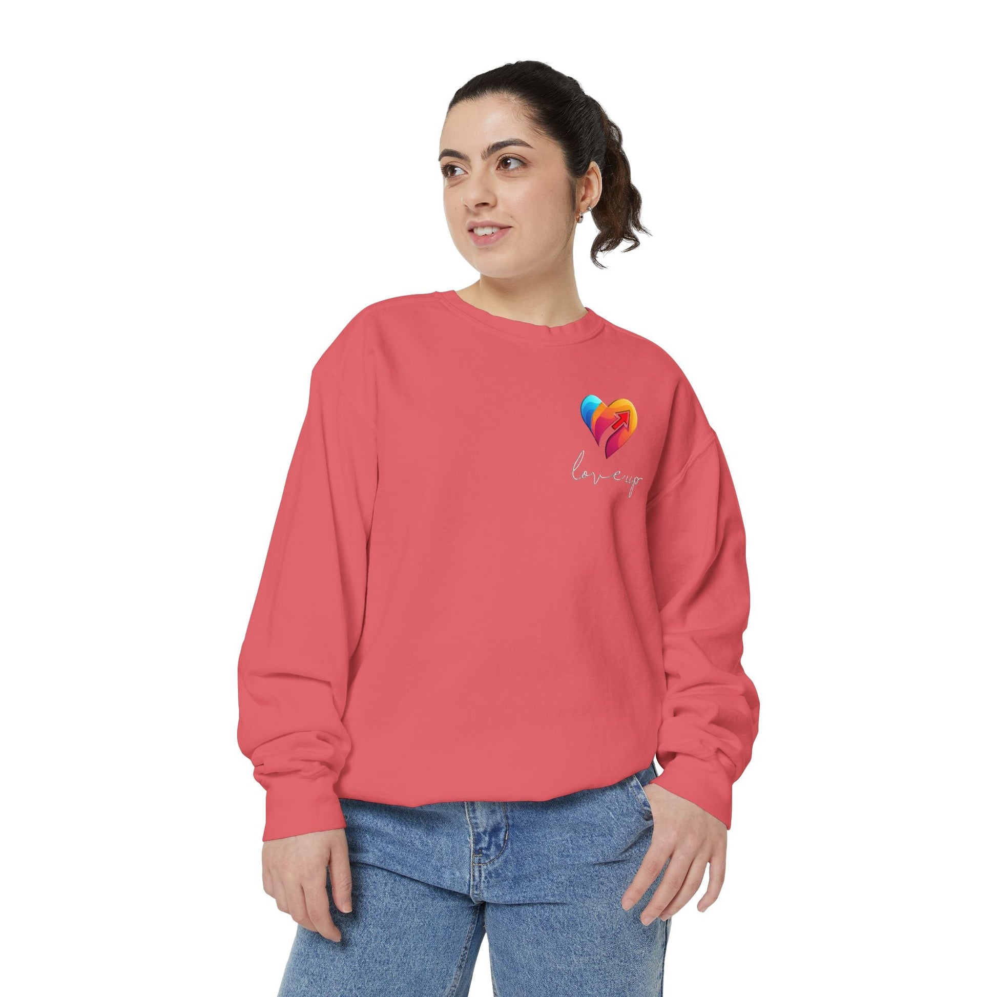 Unisex Garment Dyed Sweatshirt  Love's Up | Soft & Stylish Sweatshirt