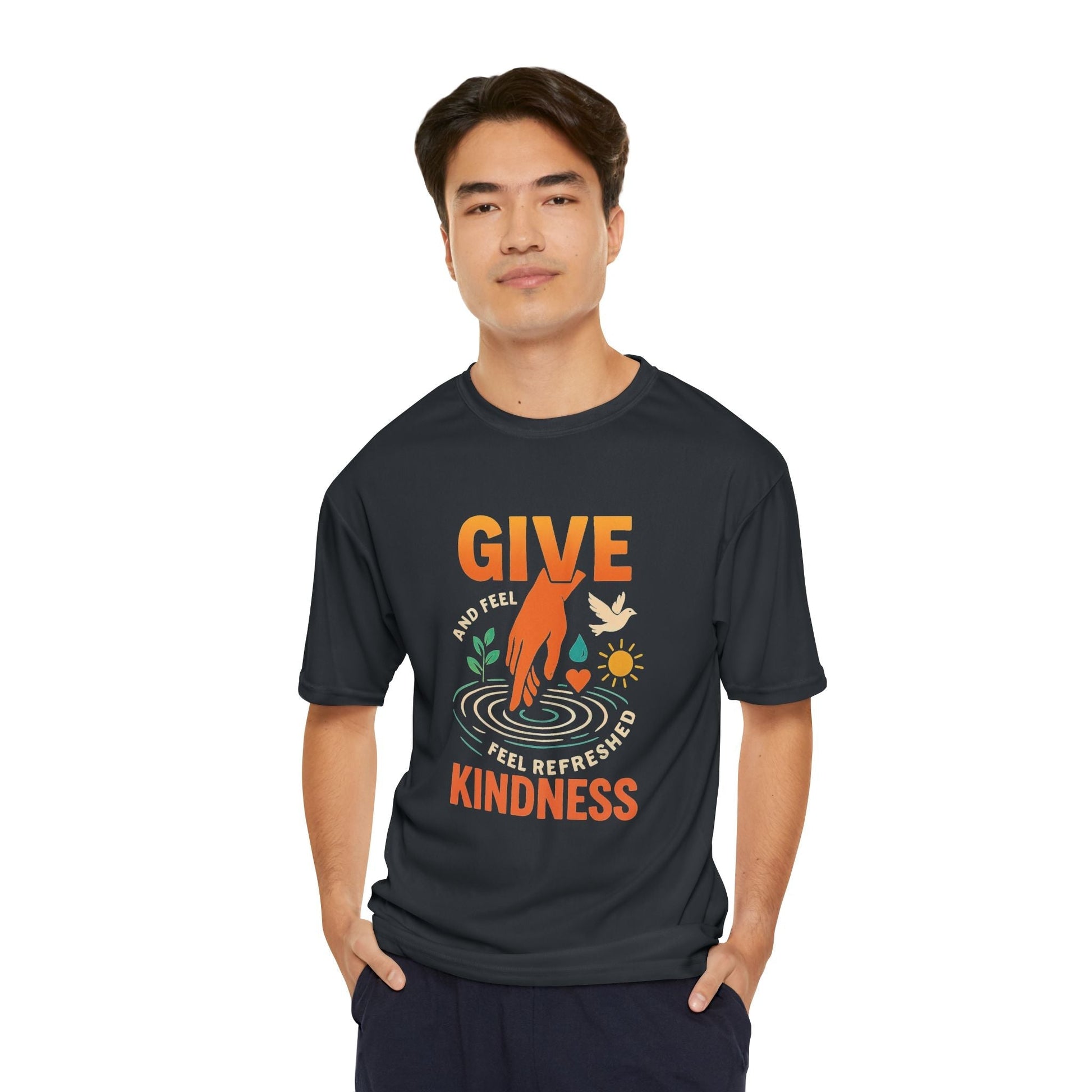 Mens Performance T-Shirt for Fitness & Kindness-Inspired Style