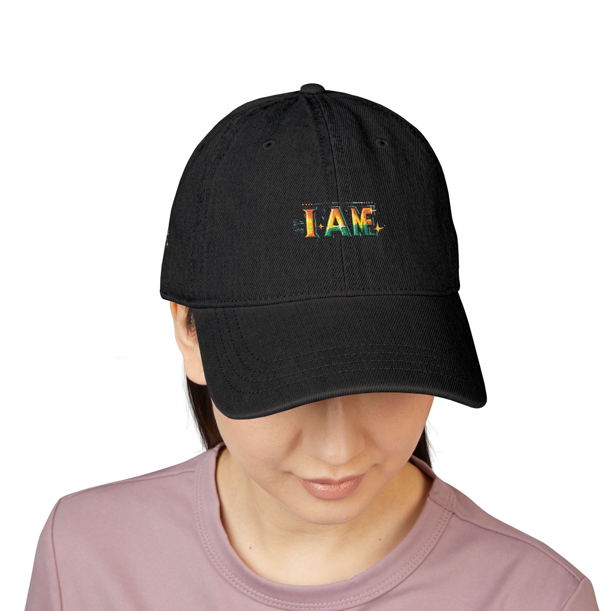 Inspirational I AM ME Denim Hat - Embroidered Cap for Everyday Style