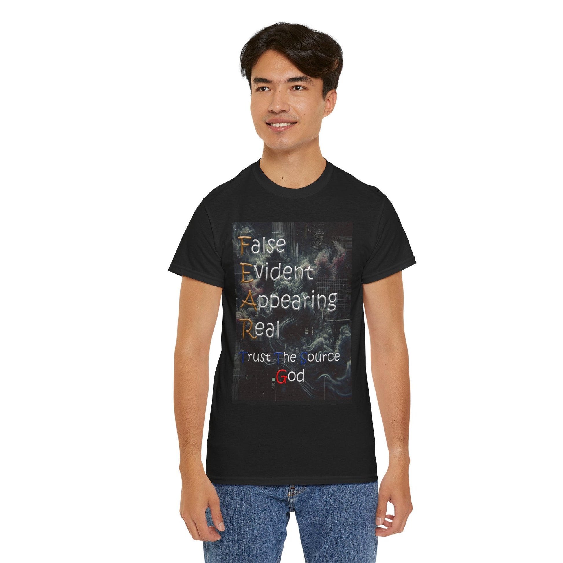 Inspirational Unisex Heavy Cotton T-shirt - False Evidence Appearing Real