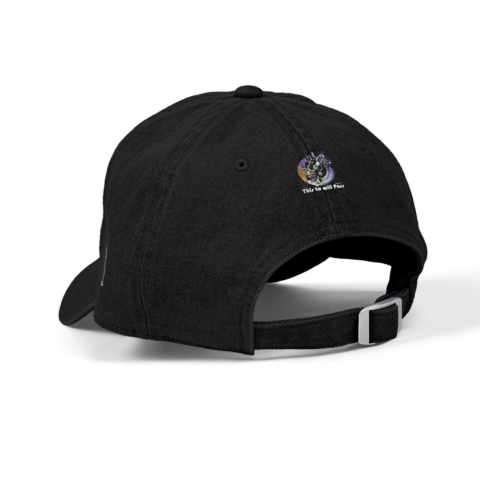 This Too Will Pass Denim Hat - Stylish Embroidered Cap Vintage Message.