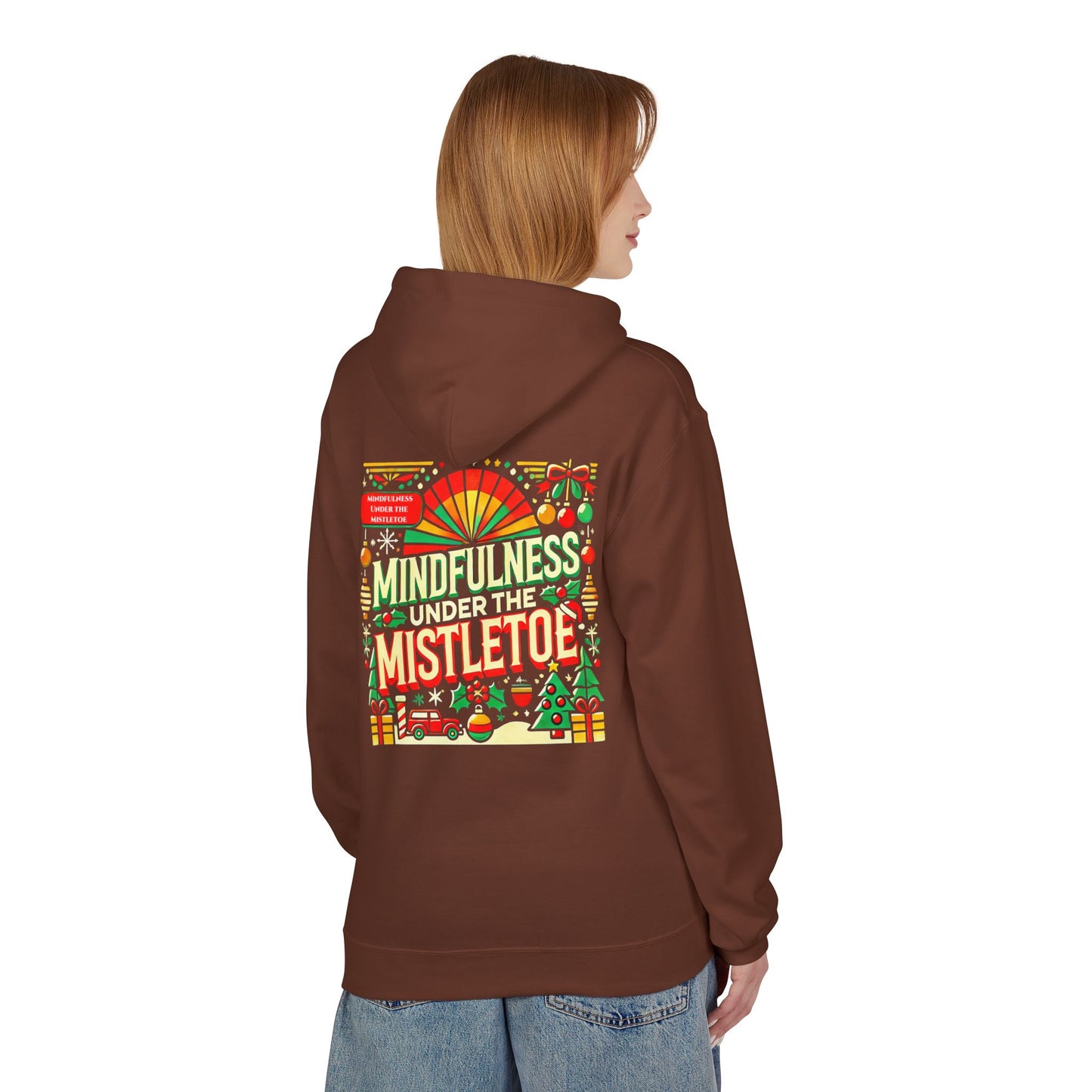 Unisex Midweight Softstyle Fleece Hoodie " Mindfulness Under the Mistletoe "