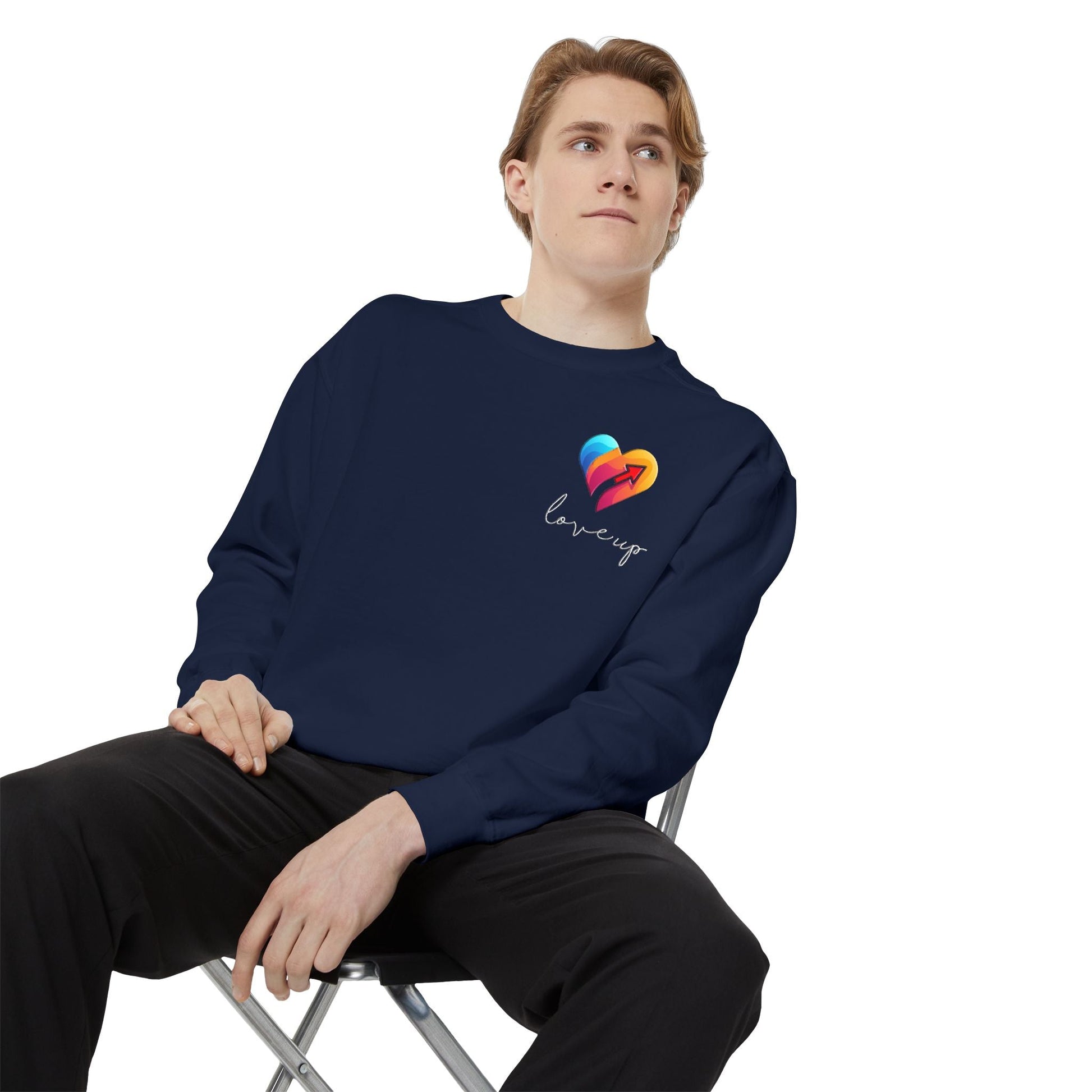 Unisex Garment Dyed Sweatshirt  Love's Up | Soft & Stylish Sweatshirt