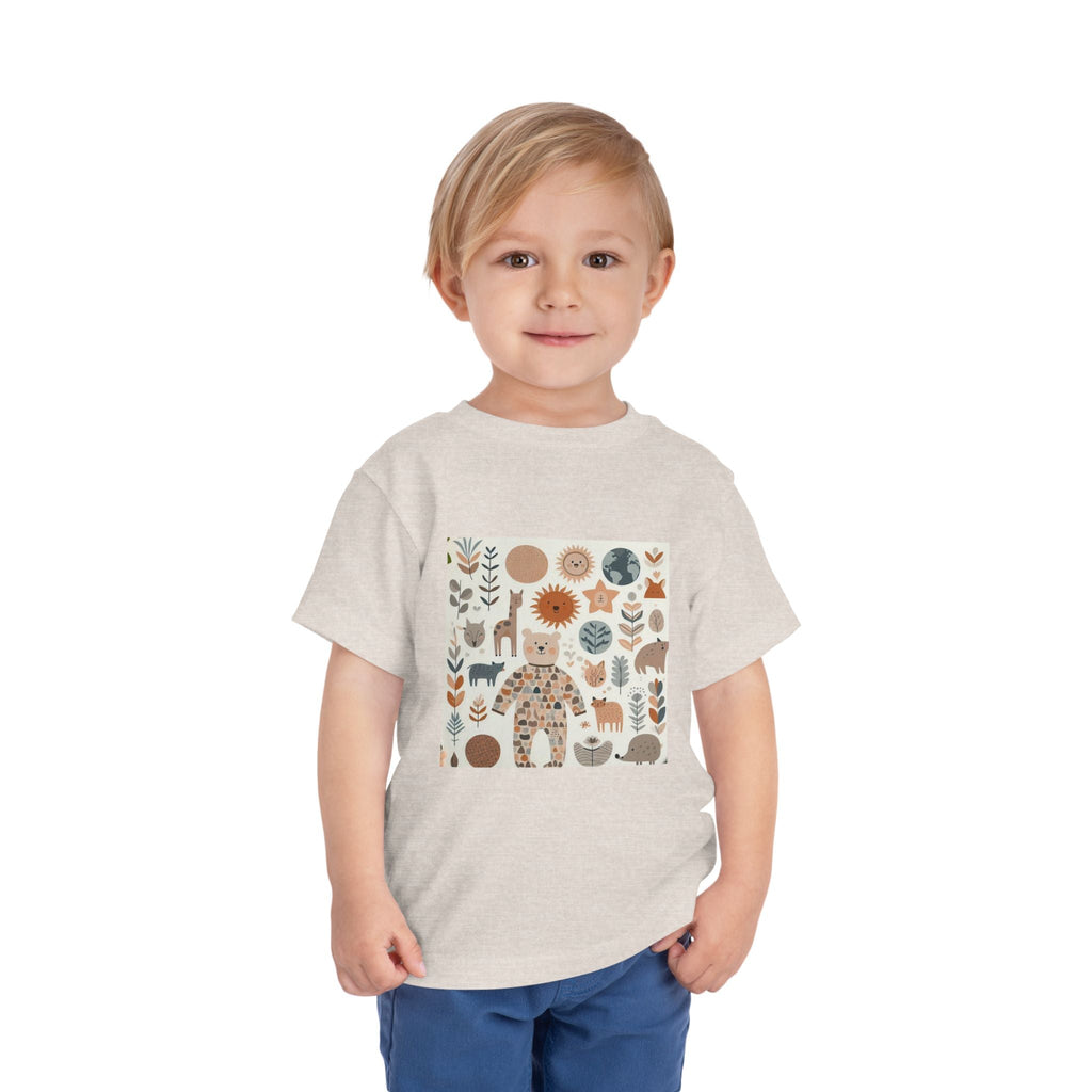 Eco-Friendly Toddler Short Sleeve T-shirt - with Nature Print