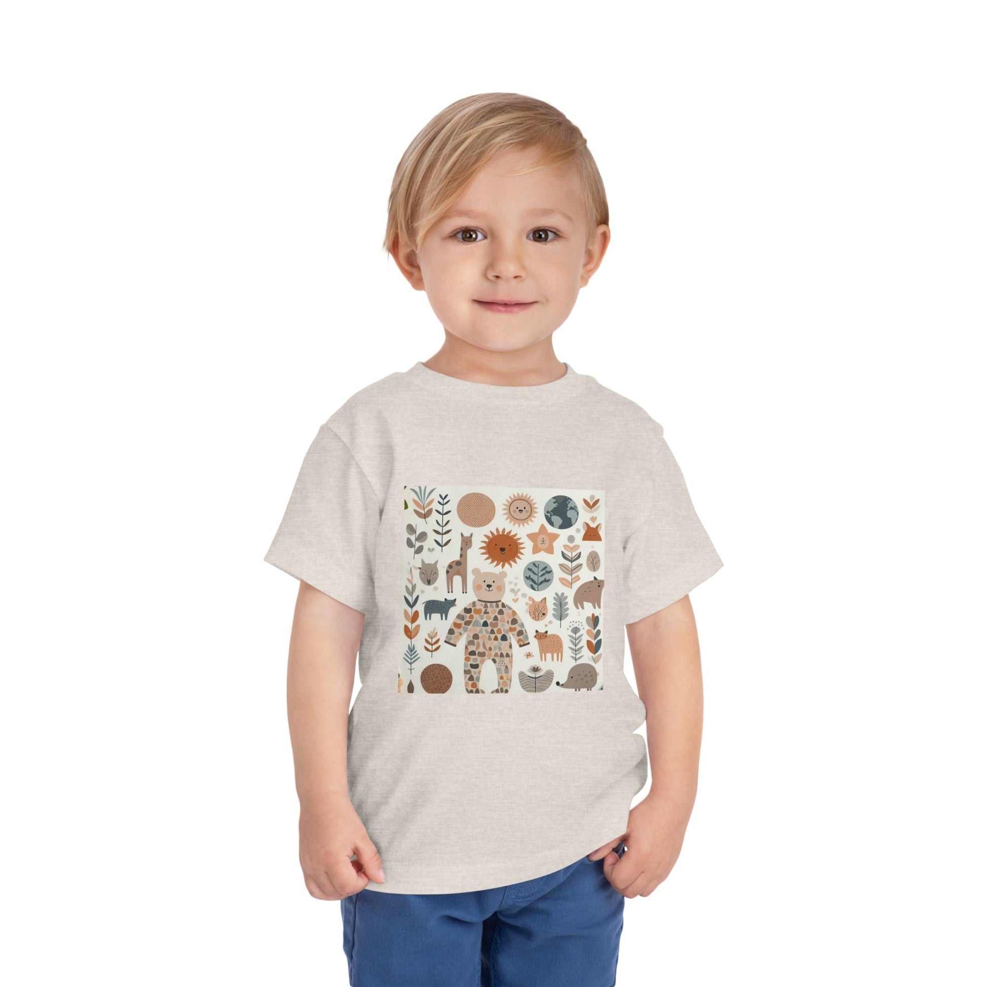 Eco-Friendly Toddler Short Sleeve T-shirt - with Nature Print