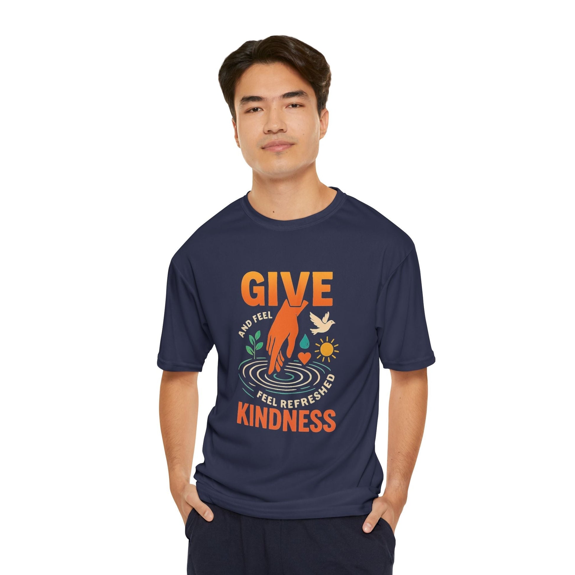 Mens Performance T-Shirt for Fitness & Kindness-Inspired Style