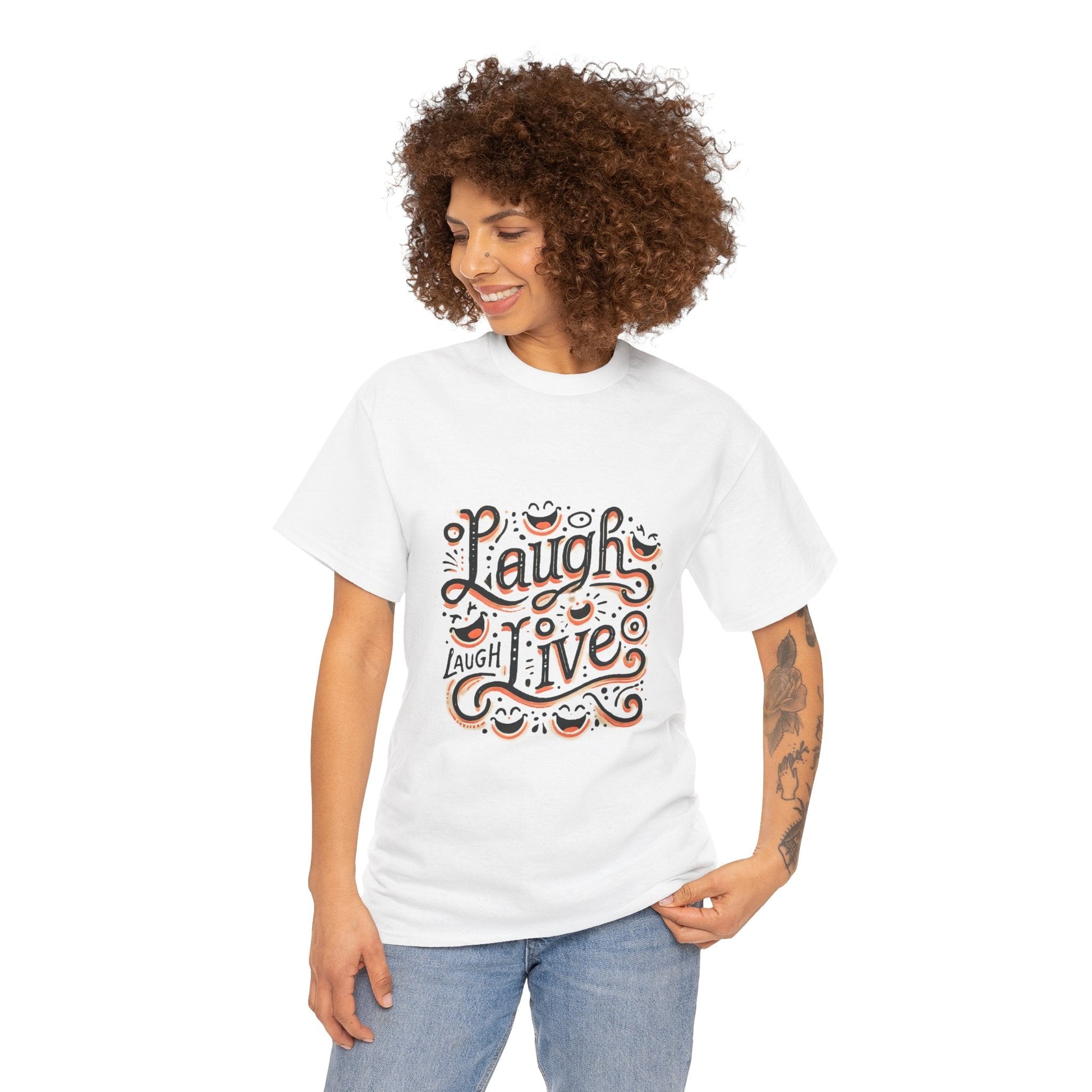 Unisex Heavy Cotton T-shirt  - Laugh Live III Built for Everyday Style