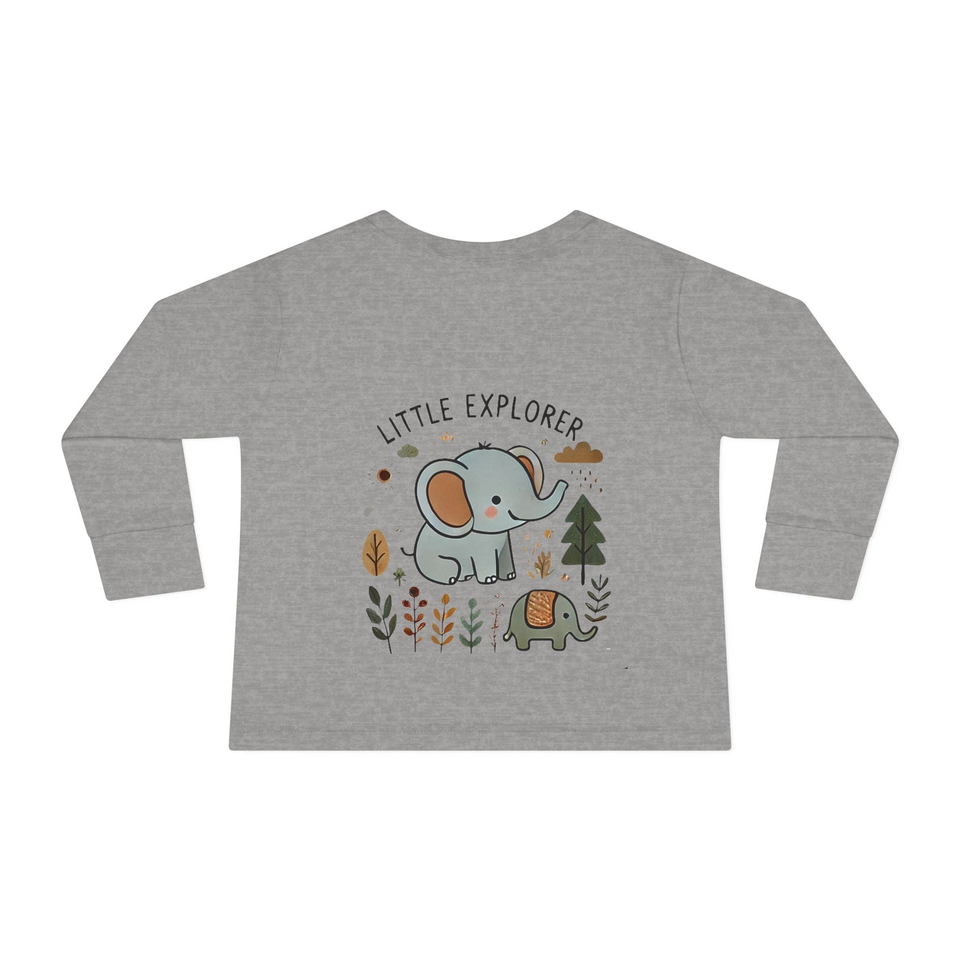 Toddler Long Sleeve T-shirt - Little Explorer Elephant Design