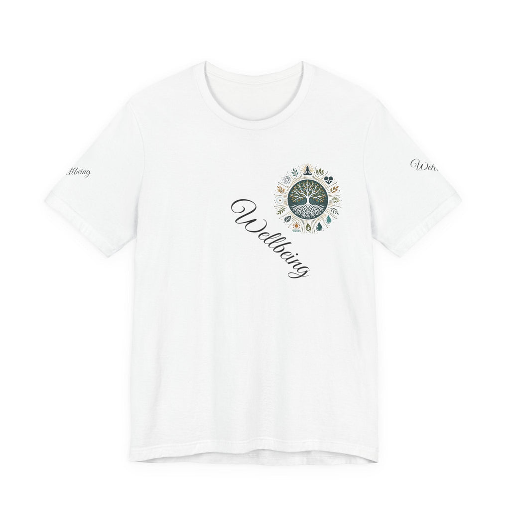 Unisex Jersey Short Sleeve T-shirt - Wellbeing Line Art Soft & Cozy