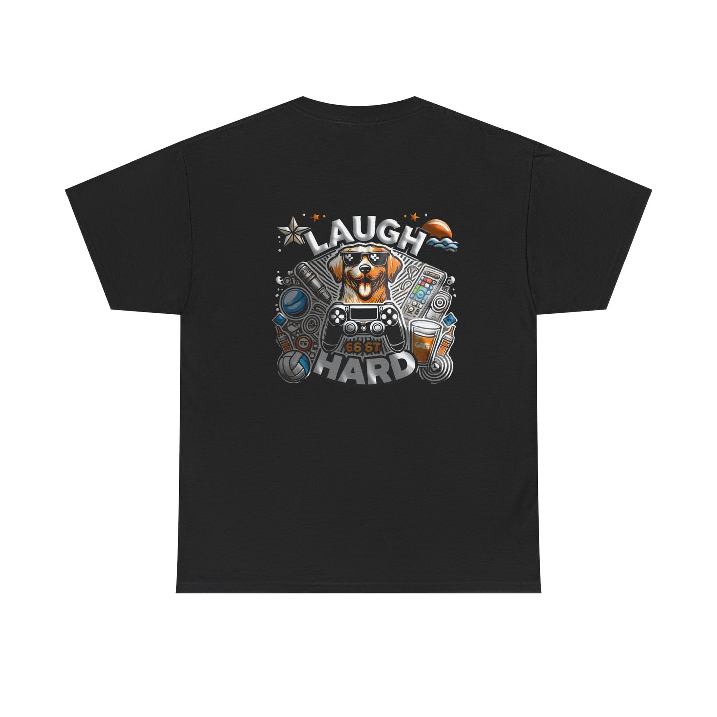 Unisex Heavy Cotton Tee " Laugh Hard " Black