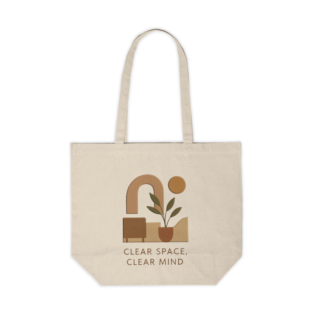 Mindful Canvas Shopping Tote Clear Space Clear Mind