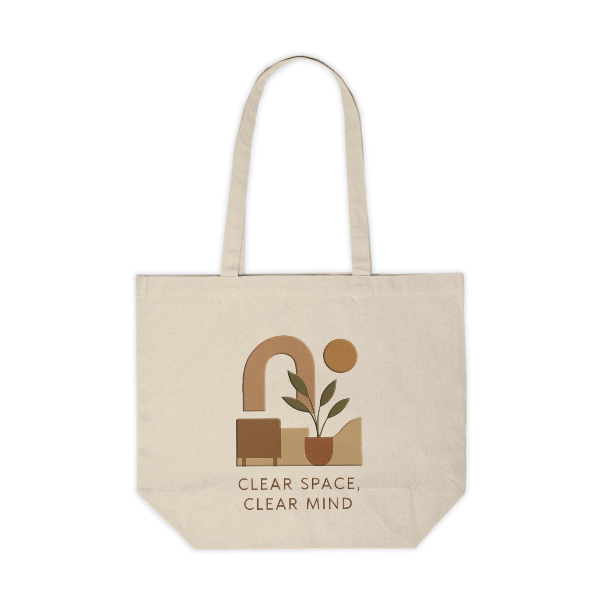 Mindful Canvas Shopping Tote Clear Space Clear Mind