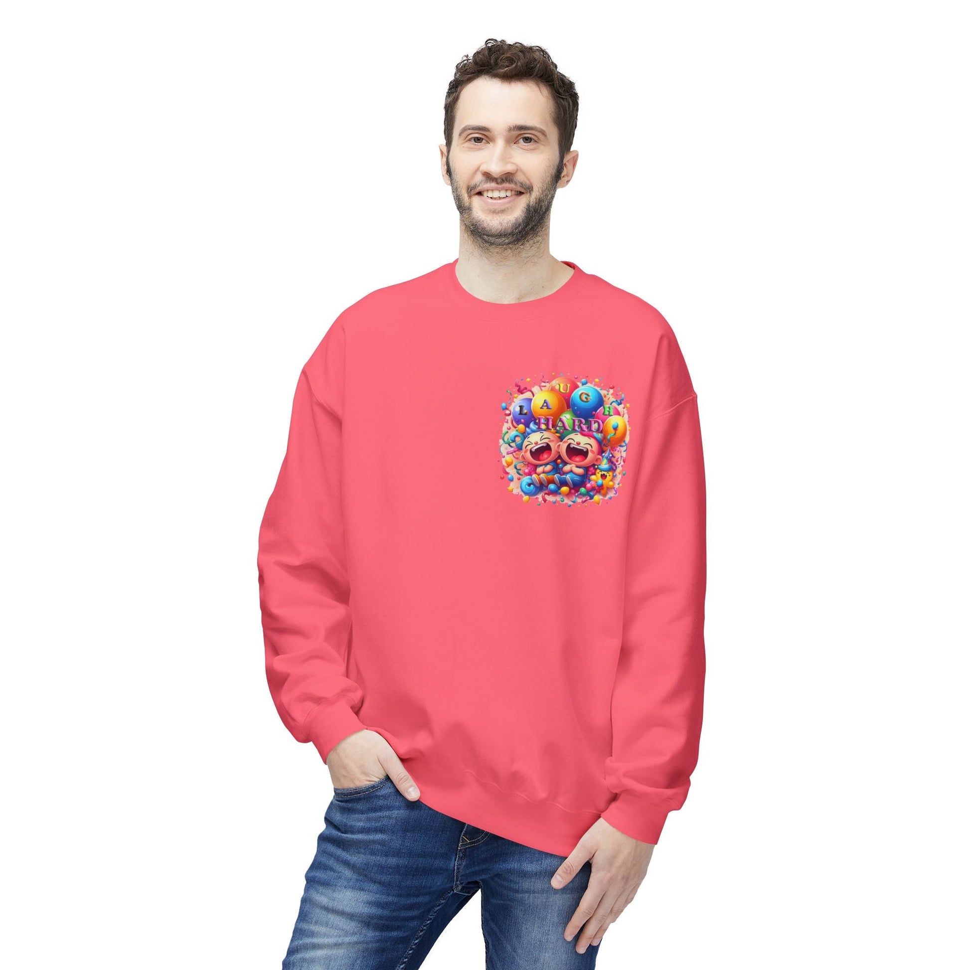 Unisex Midweight Softstyle Fleece Crewneck Sweatshirt Laugh Hard