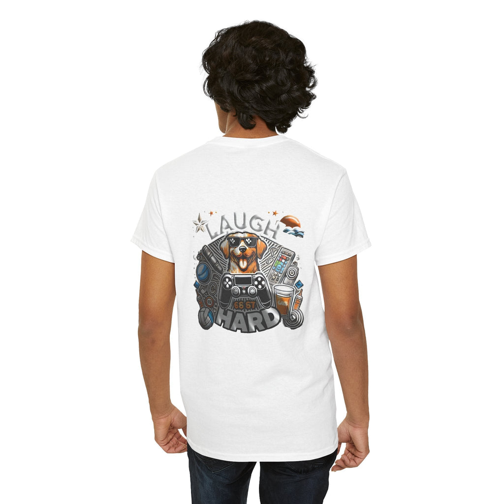 Heavy Cotton T-shirt " Laugh Hard " Classic Comfort, for Everyday