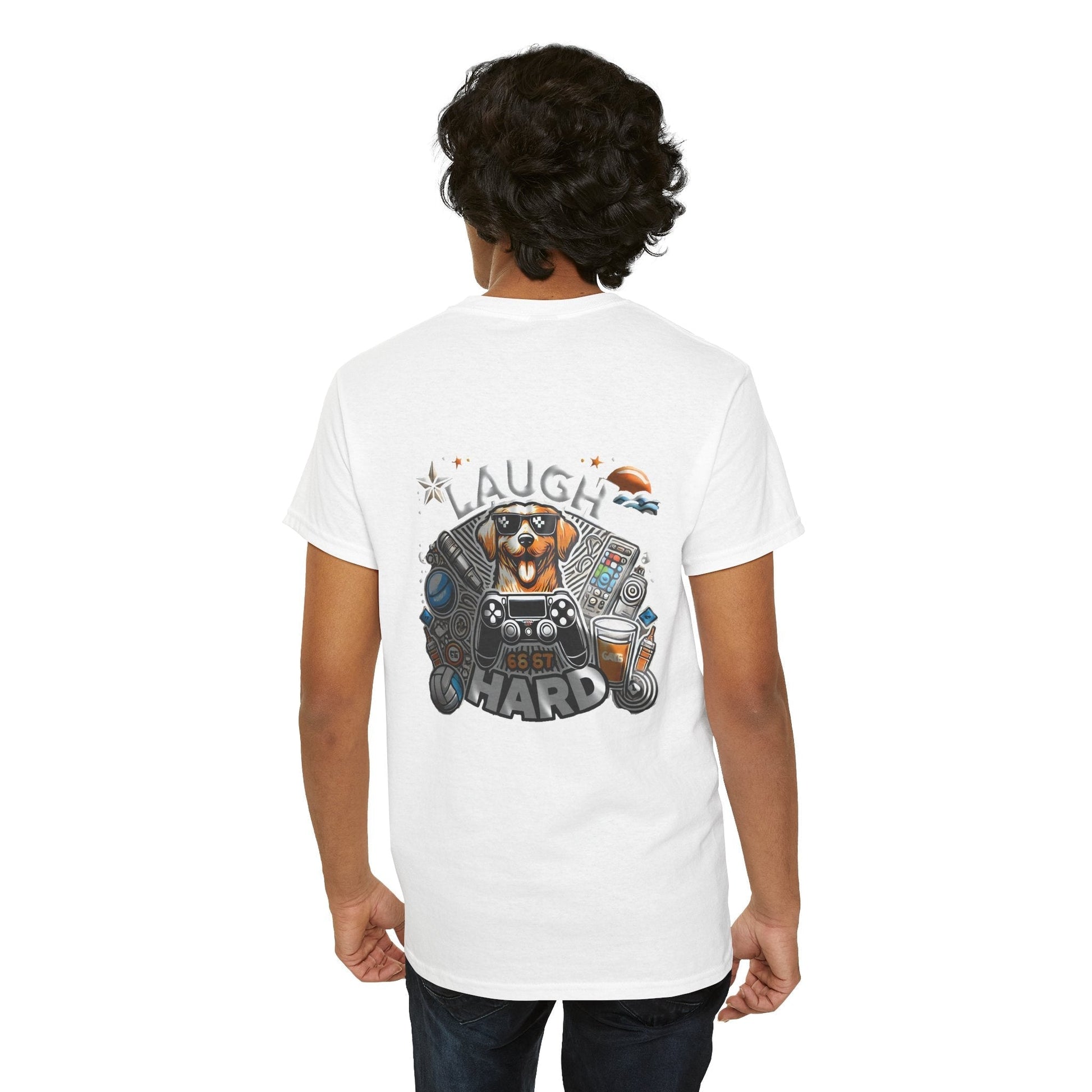 Heavy Cotton T-shirt " Laugh Hard " Classic Comfort, for Everyday