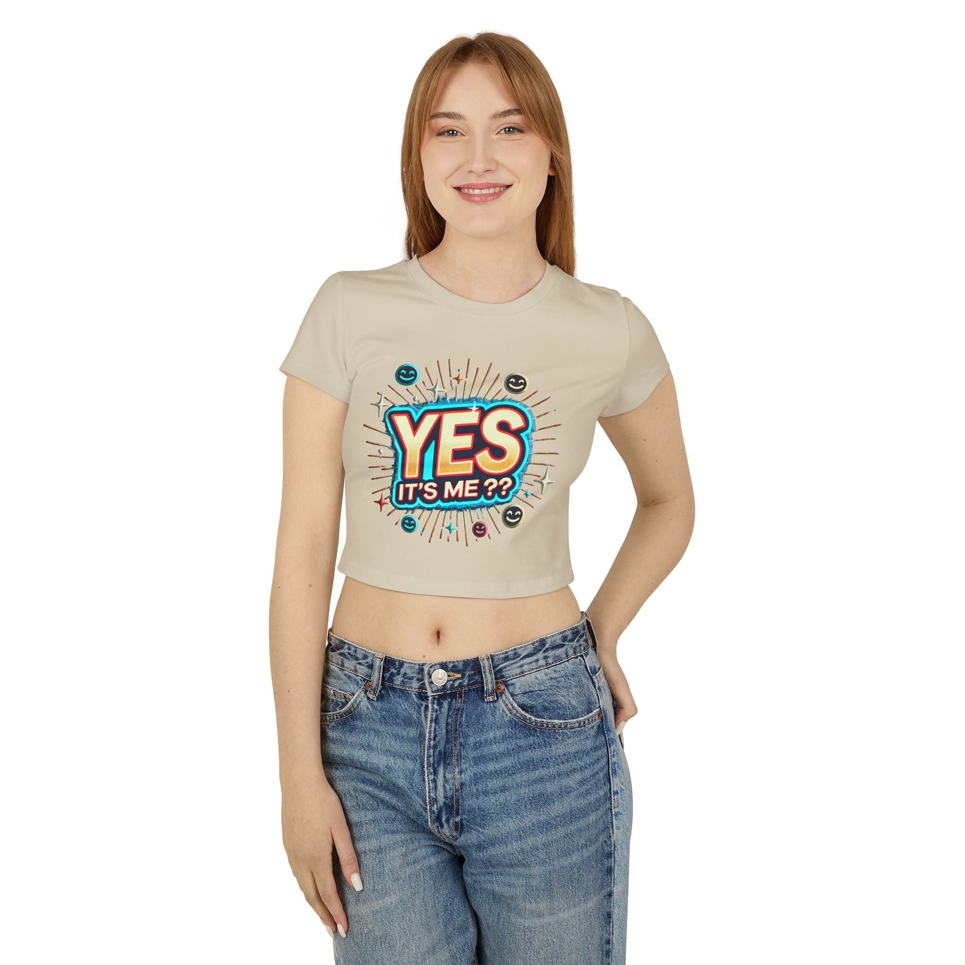 Womens Baby T-shirt "Yes it's me" Slim Fit Organic Cotton for Everyday