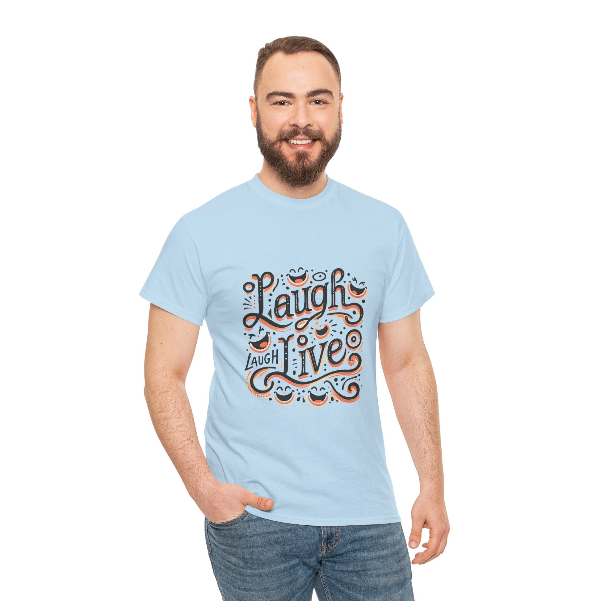 Unisex Heavy Cotton T-shirt  - Laugh Live III Built for Everyday Style